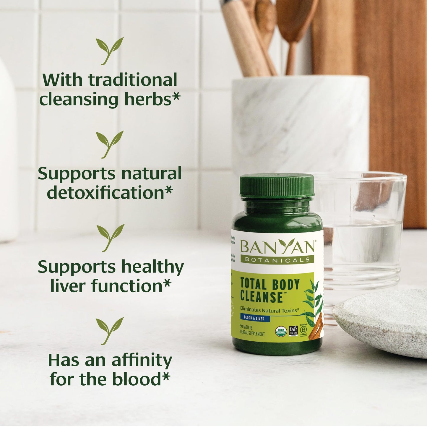 Banyan Botanicals Total Body Cleanse - Organic Cleanse Supplement with Amla & Manjistha - Supports Healthy Digestion, Detox, & Natural Cleansing* - 90 Tablets - Non GMO Sustainably Sourced Vegan