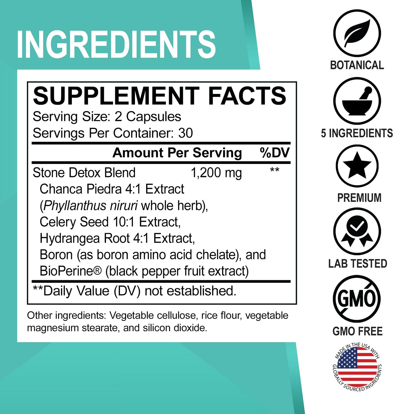 Stone Breaker Chanca Piedra Capsules - Stone Detox for Kidney Cleanse Detox, Gallbladder Formula with Hydrangea Root - Natural Gallstones Kidney Stones Dissolver Gallbladder Flush Pills - 60 Capsules