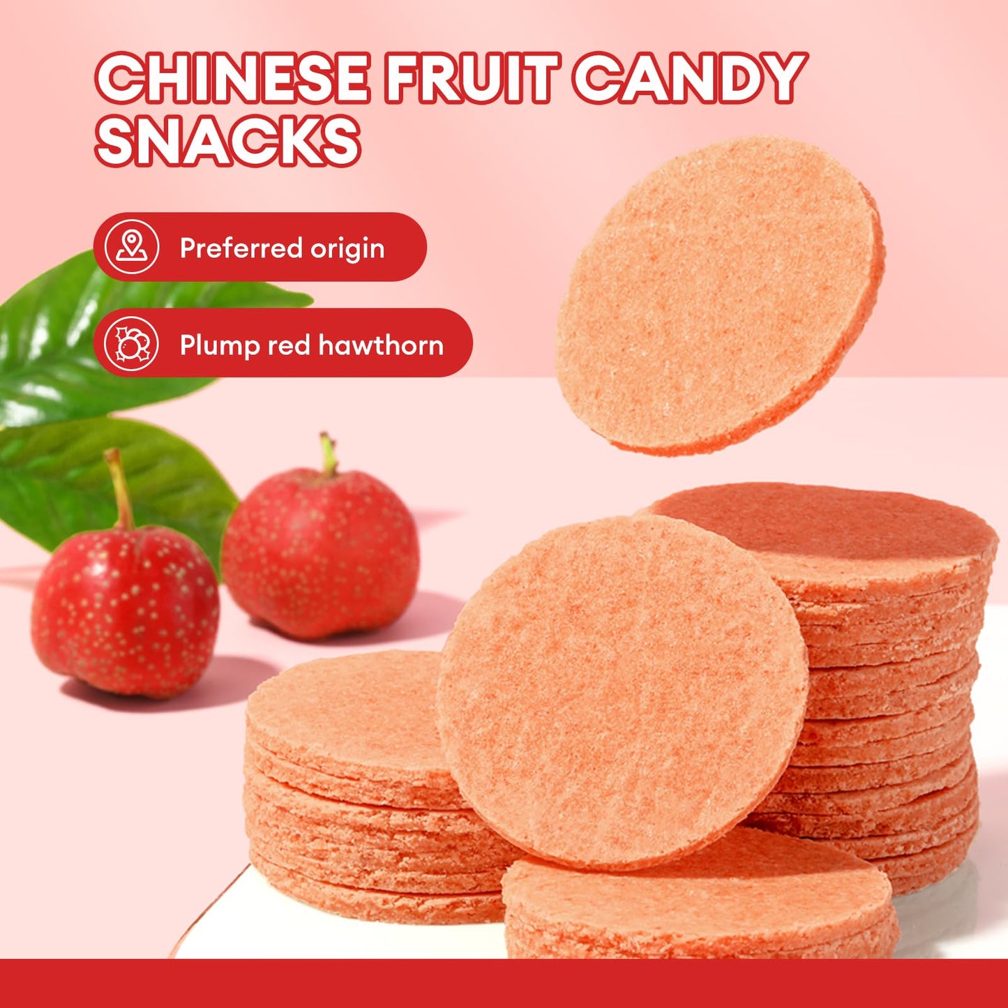 BESTORE Haw Flake Hawthorns Flakes Sweet Candy Chinese Fruit Treats Snacks 88oz