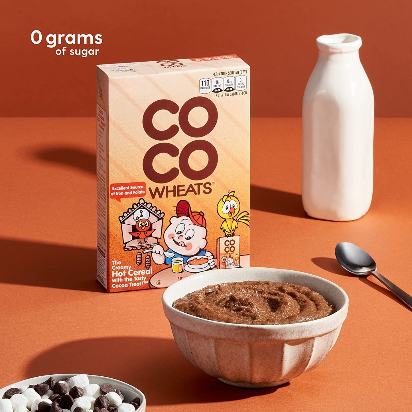 CoCo Wheats 28 Ounce Pack of 4 with By The Cup Cereal Bowl