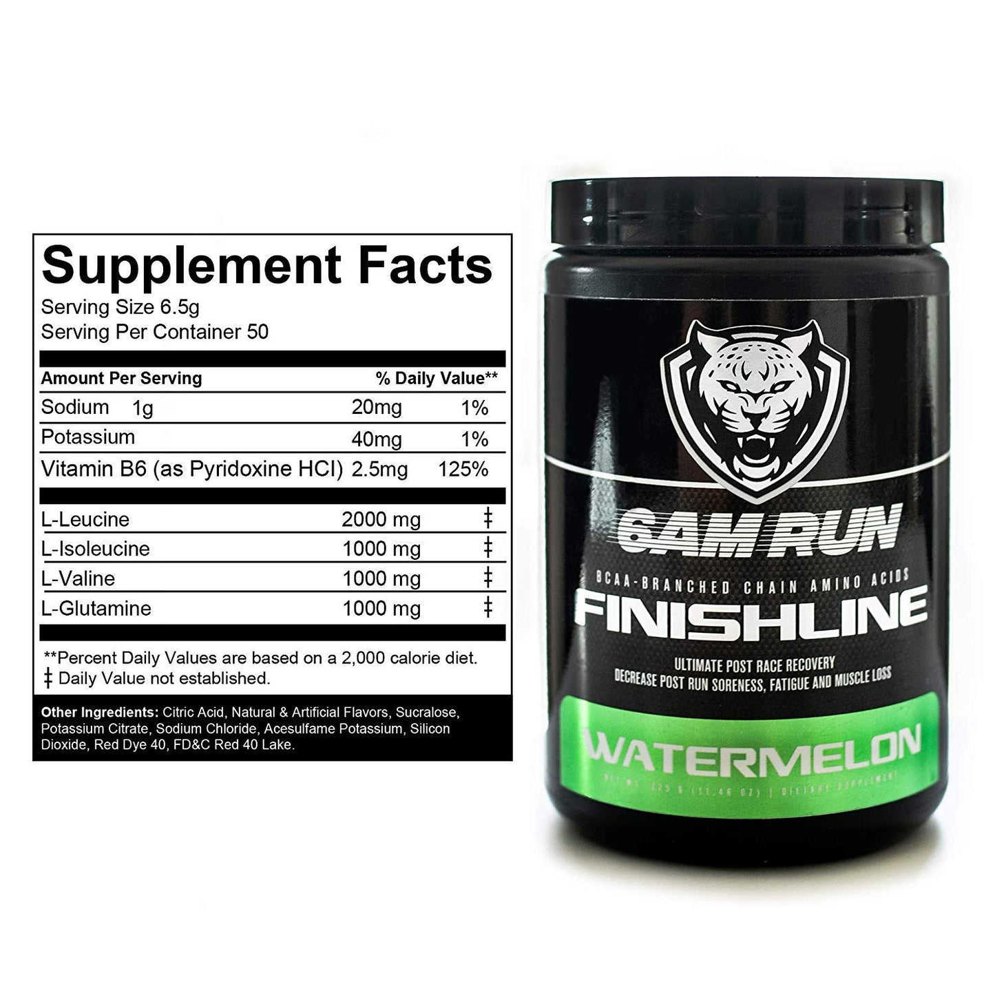 6AM Run Finishline Amino Energy Powder - Post Workout Recovery Drink with BCAA & Electrolytes - Fast Absorption for Muscle Recovery - Keto-Friendly Watermelon Flavor - 50 Scoops