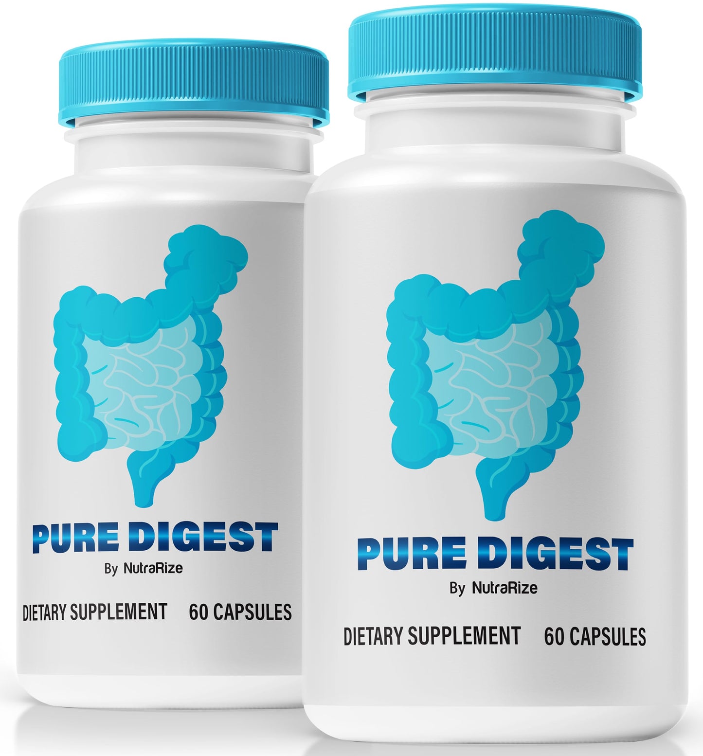 (2 Pack) Pure Digest Capsules, All Natural Pure Formula to Support Gut and Digestive Health, Pure Digest Pills for Overall Well-Being, Official PureDigest Pastillas Reviews (120 Capsules)