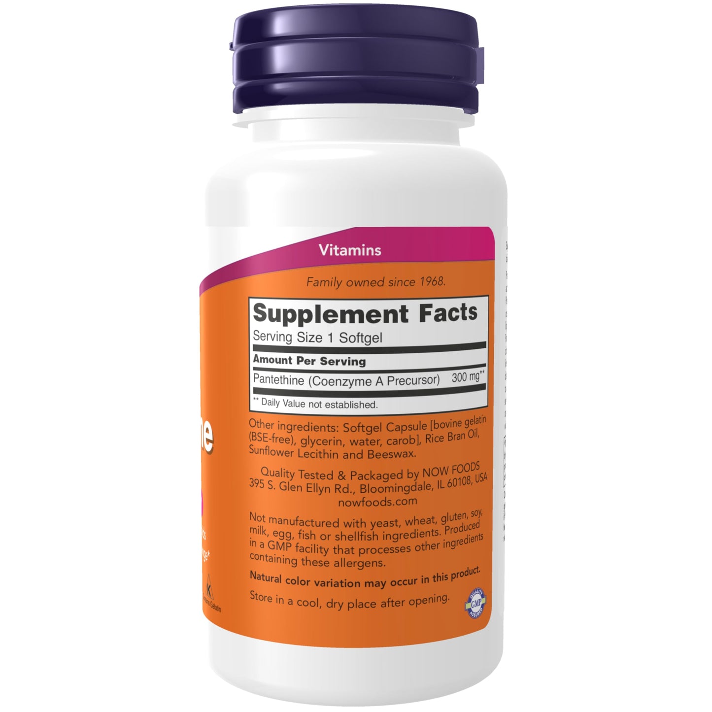 NOW Foods Supplements, Pantethine (Coenzyme A Precursor) 300 mg, Cardiovascular Health*, 60 Softgels