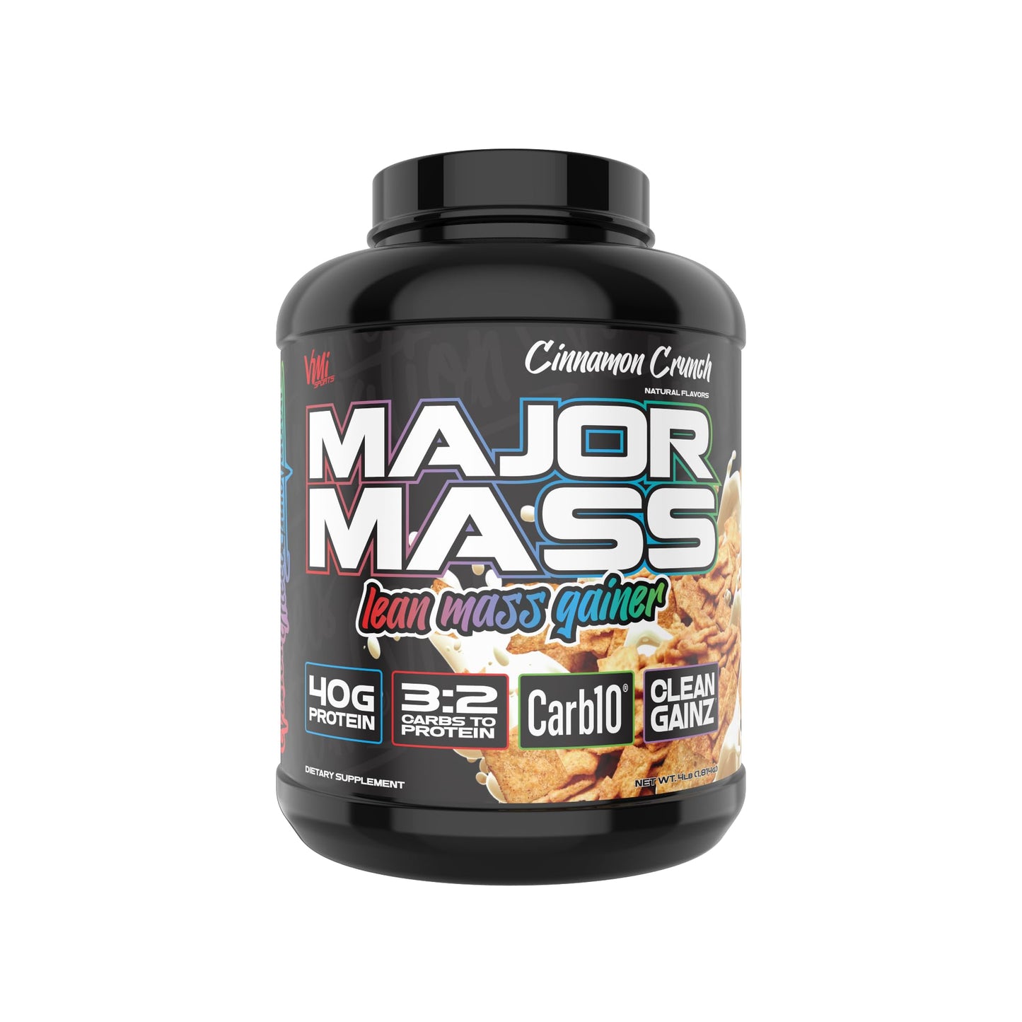 VMI Sports | Major Mass Lean Mass Gainer | Mass Gainer Protein Powder for Muscle Gain | Weight Gainer Protein Powder for Men | Weight Gainer for Women (Cinnamon Crunch, 4 Pounds)