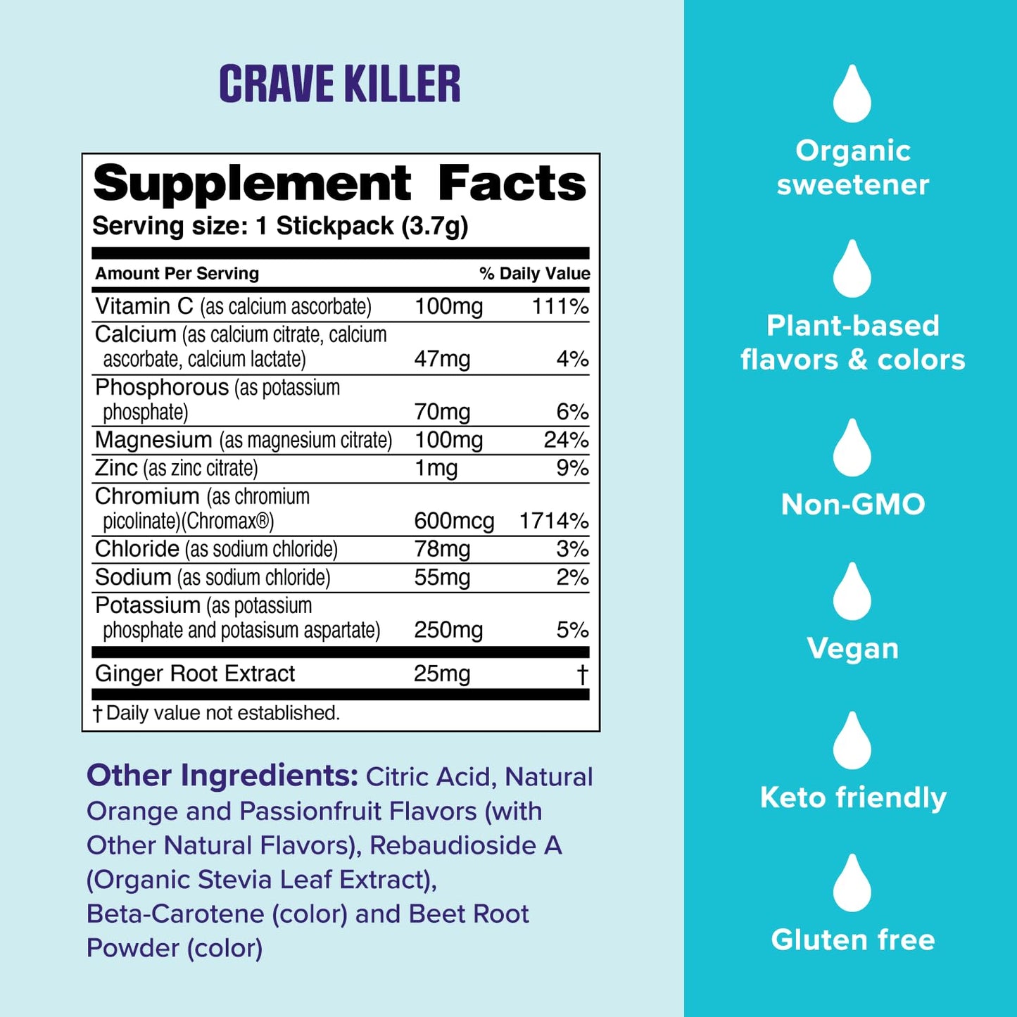 Ultima Replenisher Crave Killer Supplement and Electrolytes Powder - Tropical Fusion, 14 Stickpacks - Hydration Packets That Kick Cravings to The Curb