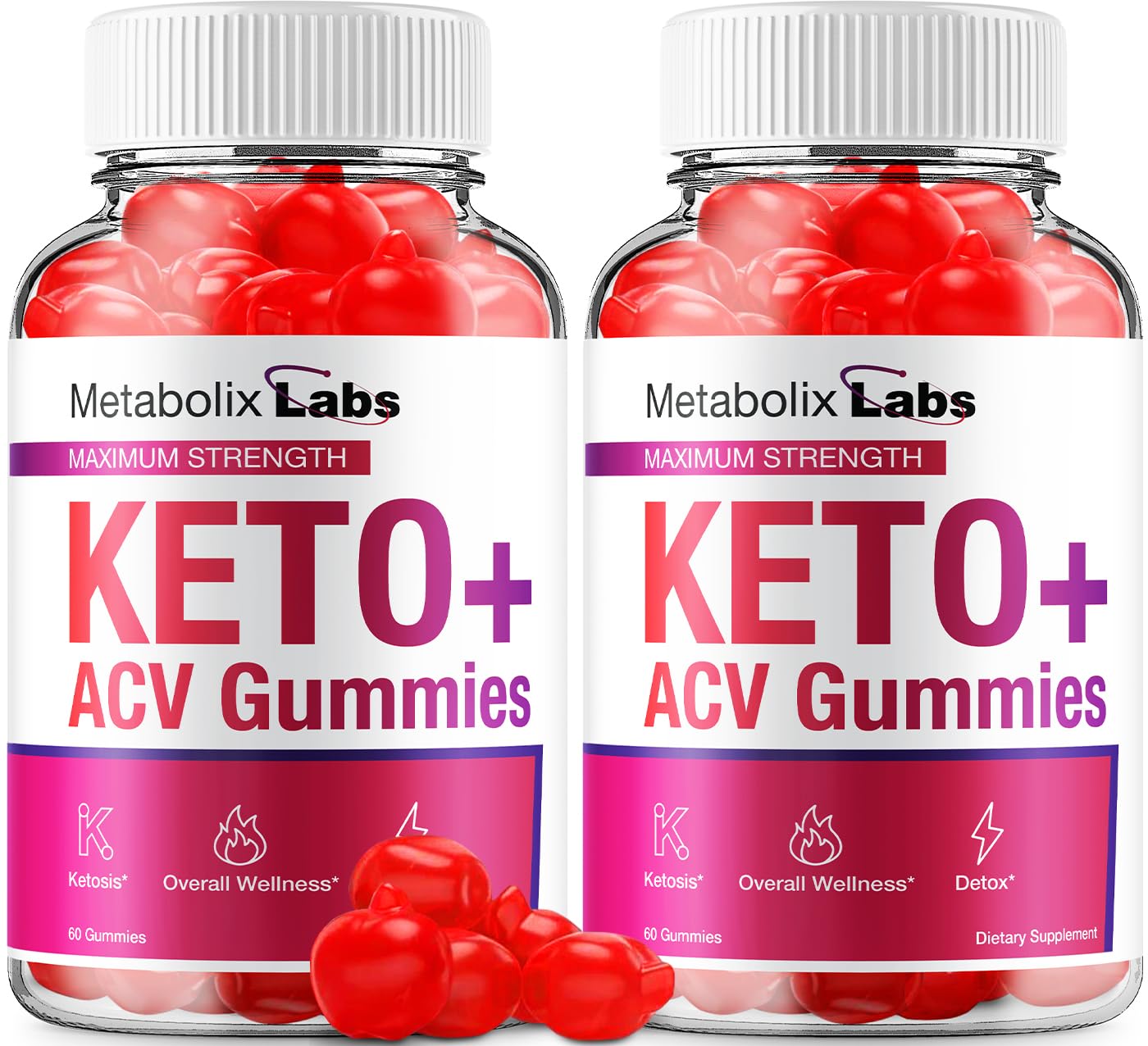 (2 Pack) Metabolix Labs Keto ACV Gummies - Advanced Formula Metabolix Keto Plus Weight Management ACV Gummies Apple Cider Vinegar Metabolix ACV Dietary Supplement Men Women (120 Gummies)