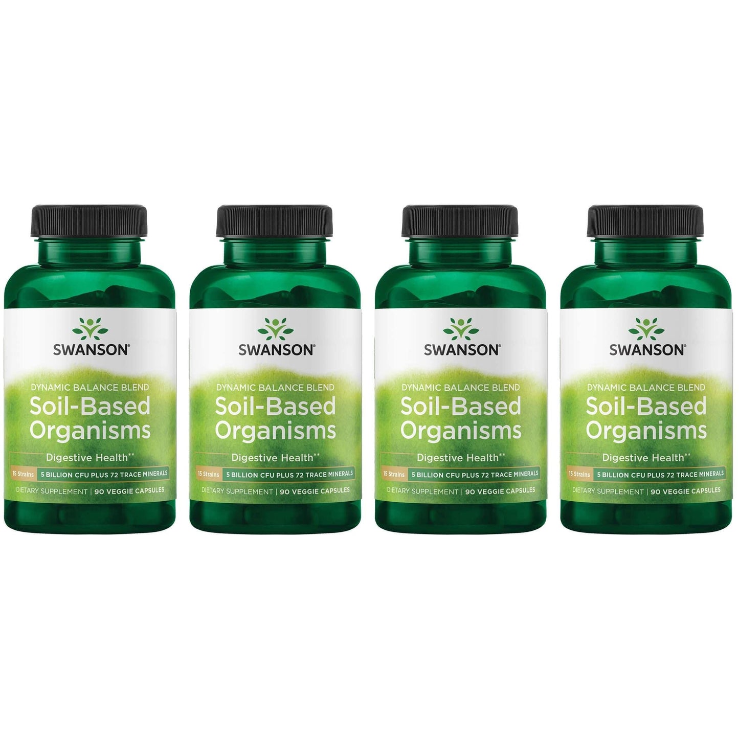 Swanson Dynamic Balanced Blend Soil-Based Organisms 5 Billion Cfu 90 Veg Caps 4 Pack