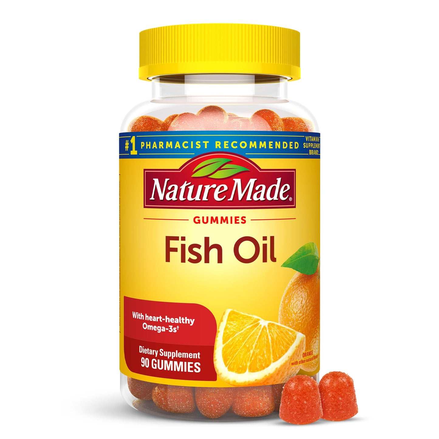 Nature Made Fish Oil Gummies, Omega 3 Fish Oil Supplements, Healthy Heart Support, 90 Gummies, 45 Day Supply
