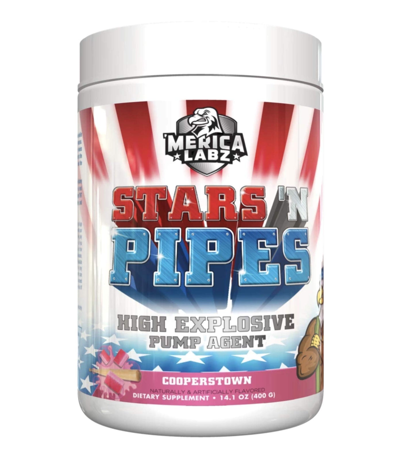 'Merica Labz Stars N Pipes: Explosive Pump Agent, 20 Massive Scoops, NO Booster (Cooperstown)