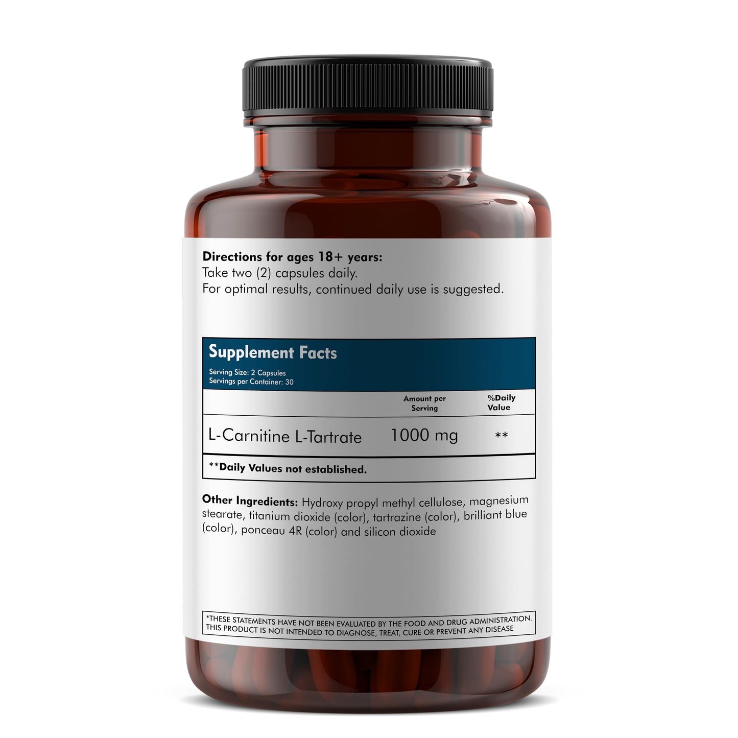 MEIBOTAN L-Carnitine & L-Tartrate 2000MG Supplement, High Potency Supports for Fat Utilization to Energy, Lean Muscle Gain, Promote Metabolism - 60 Vegan Capsules 1000mg x 2 (Daily)
