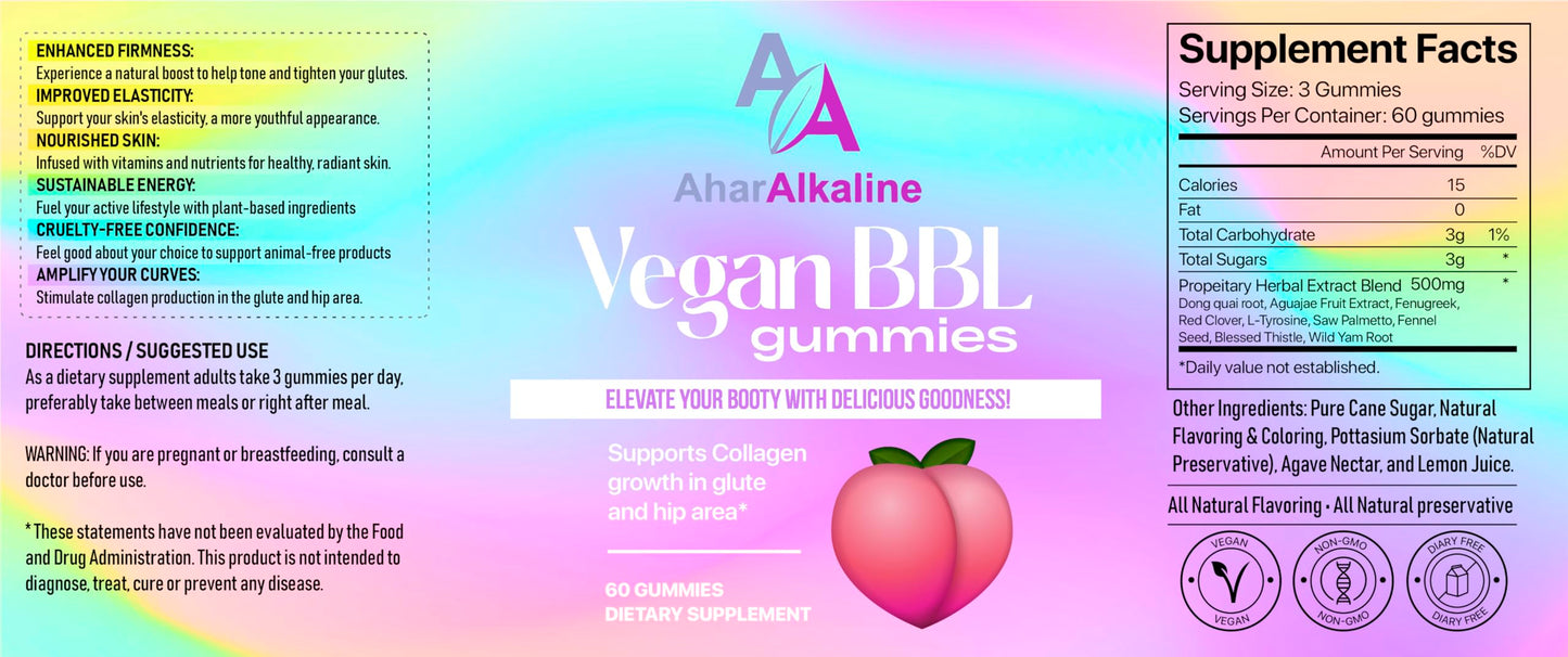 BBL Gummies, Beta- Alanine Gummies, Buttocks Builder, Workout Support Aid, Booty Gummies, Buttocks Builder, Workout Support Aid, Butt Enhancement, Glute Boost, Max Gains