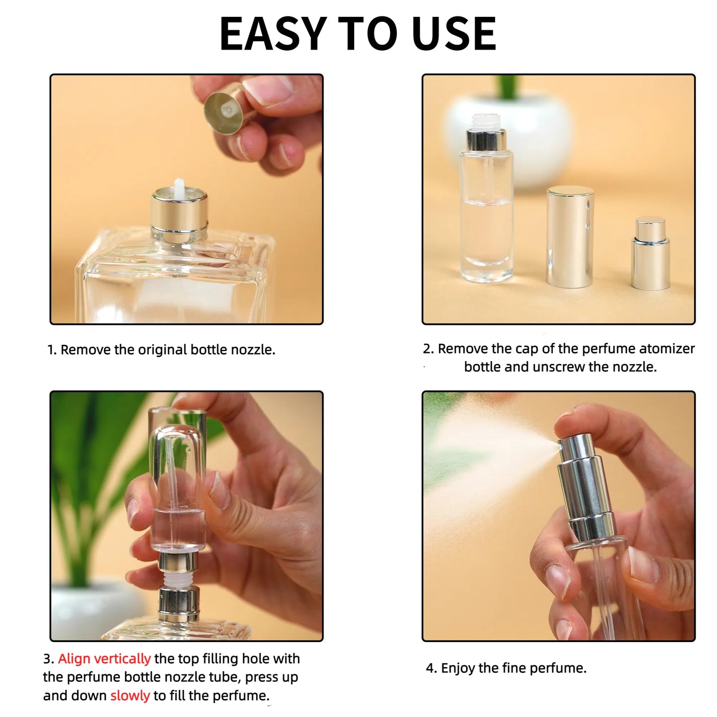 MUB 10ml Perfume Travel Refillable Atomizer Bottle Portable Glass Top-Filling Leak-Proof Perfume Spray Bottle Atomizer Sprayer for Perfume Mini Pocket Empty Cologne for Travel Outgoing