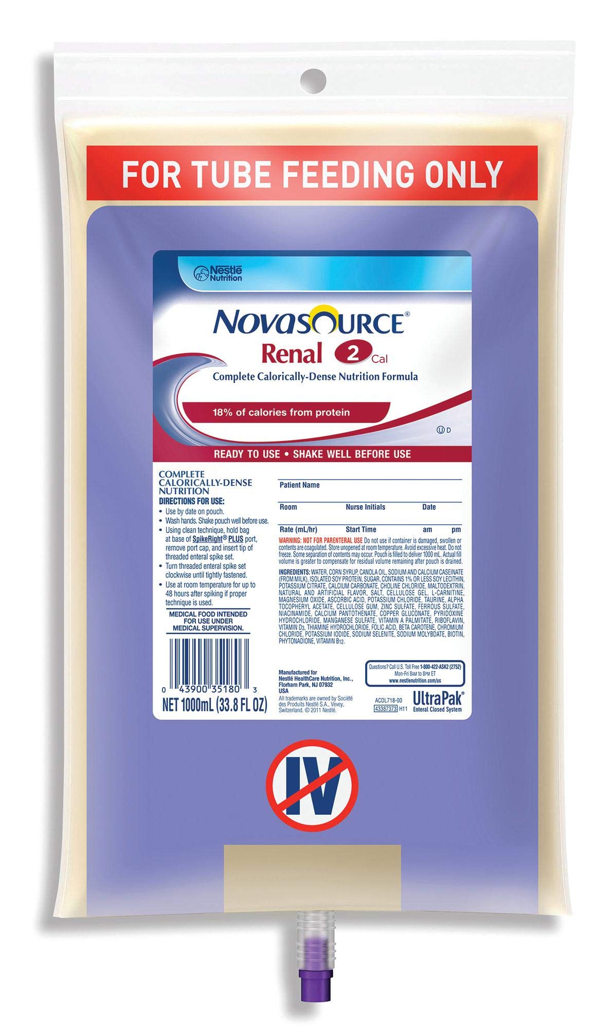 Nestle Clinical Nutrition Novasource Renal Nutritional Supplement, Ncl351801, 1 Pound