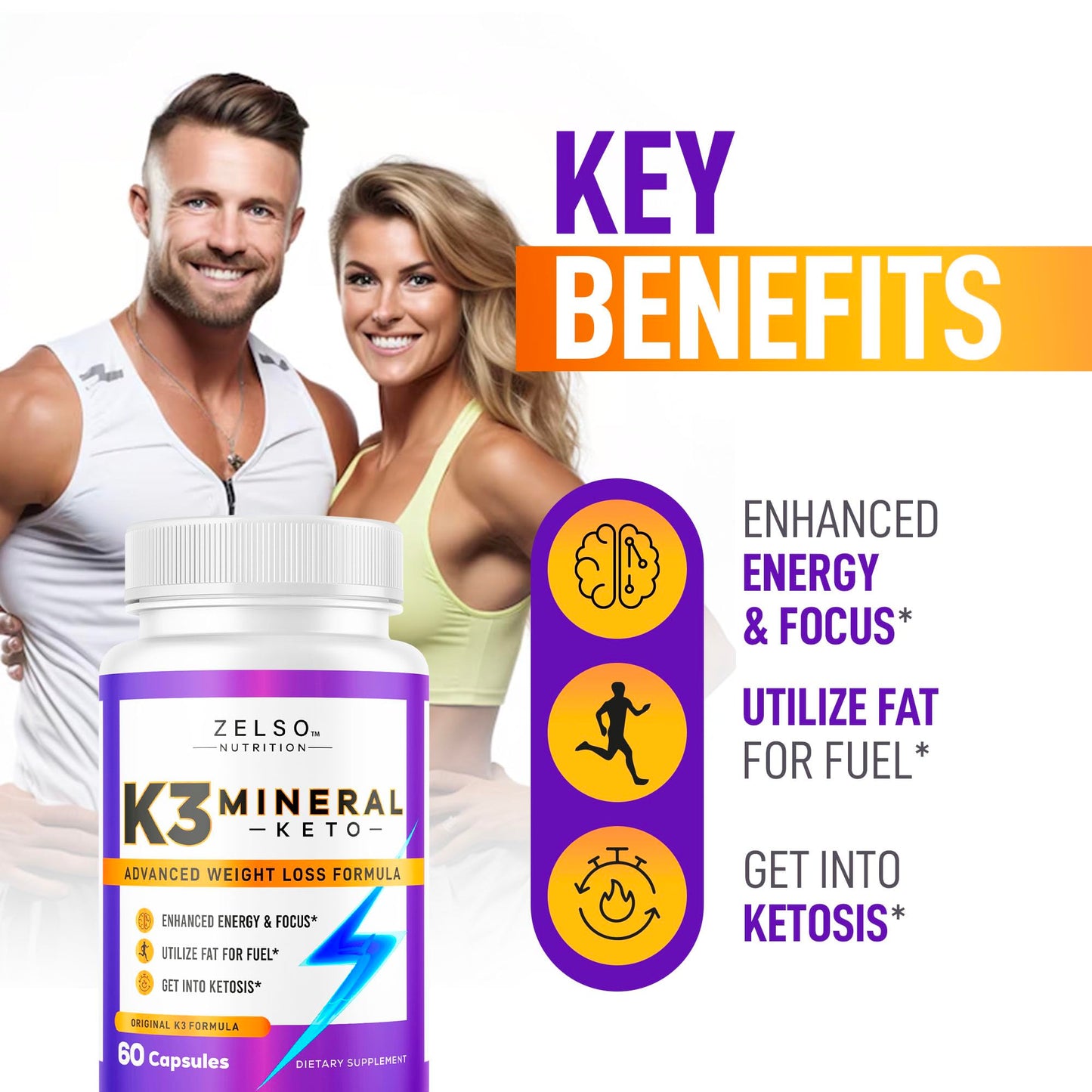 ZELSO (2 Pack) K3 Mineral Weight Loss Pills for Women and Men, K3 Mineral Pills - K3 Salt Mineral, Vitamin + K3 Capsules Supplement for Keto Weight Loss - 2 Months Supply