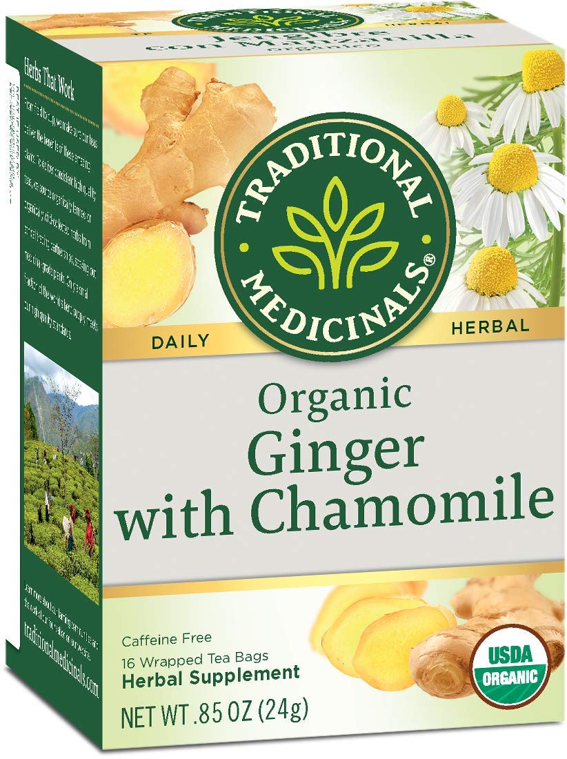 Traditional Medicinal Organic Ginger with Chamomile Tea 16 Bags