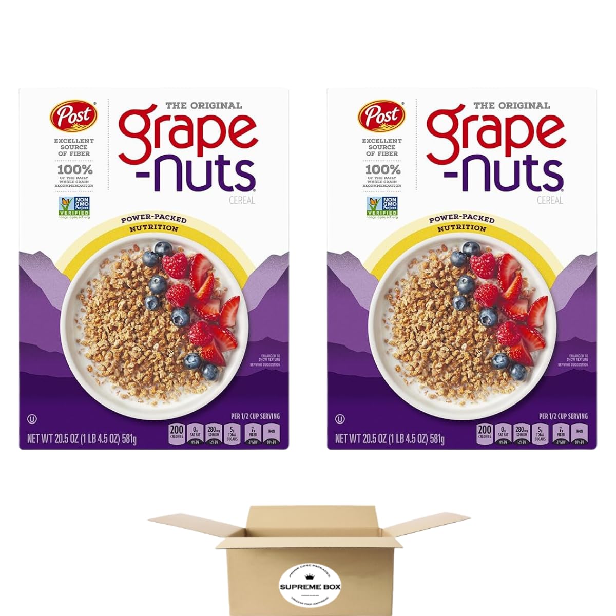 Post GrapeNuts The Original NonGMO Cereal 205 oz Box Pack of 2 41 oz in total