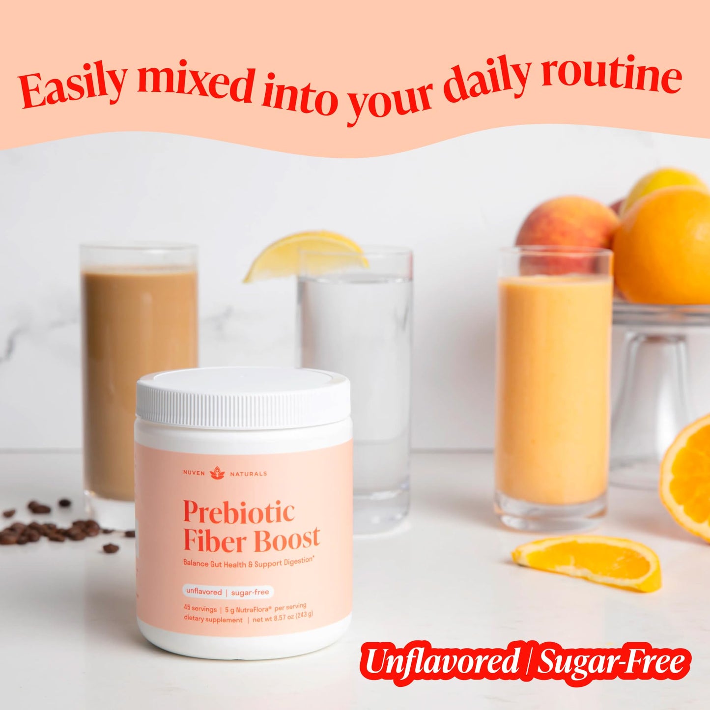 Prebiotic Fiber Powder - Unflavored & Sugar Free | 45 Servings | Fiber Supplement to Support Digestive Regularity, Gut Health, Bloating & Immune Support - 1 Scoop of Soluble Prebiotic Powder Daily