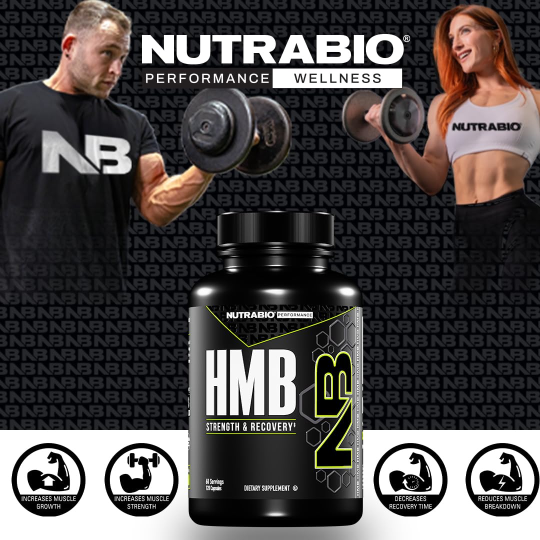 NutraBio HMB Supplement- HMB 1000mg- 120 Capsules