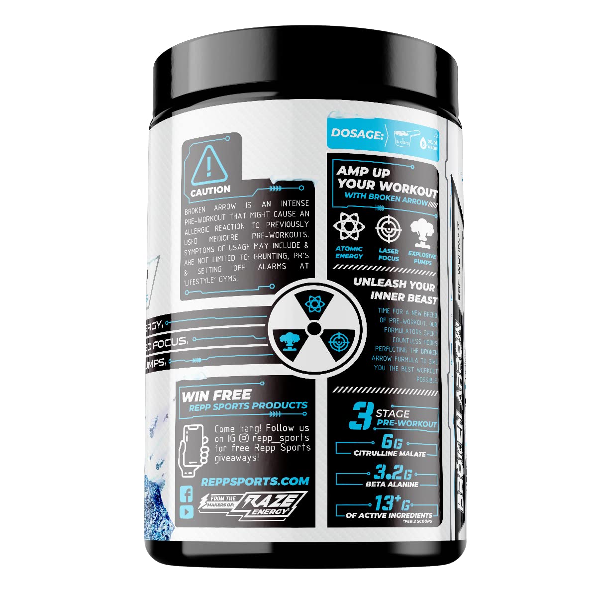 Repp Sports Broken Arrow Extreme Pre-Workout | Intense Energy and Endurance Support (Hail Storm, 20/40 Servings)