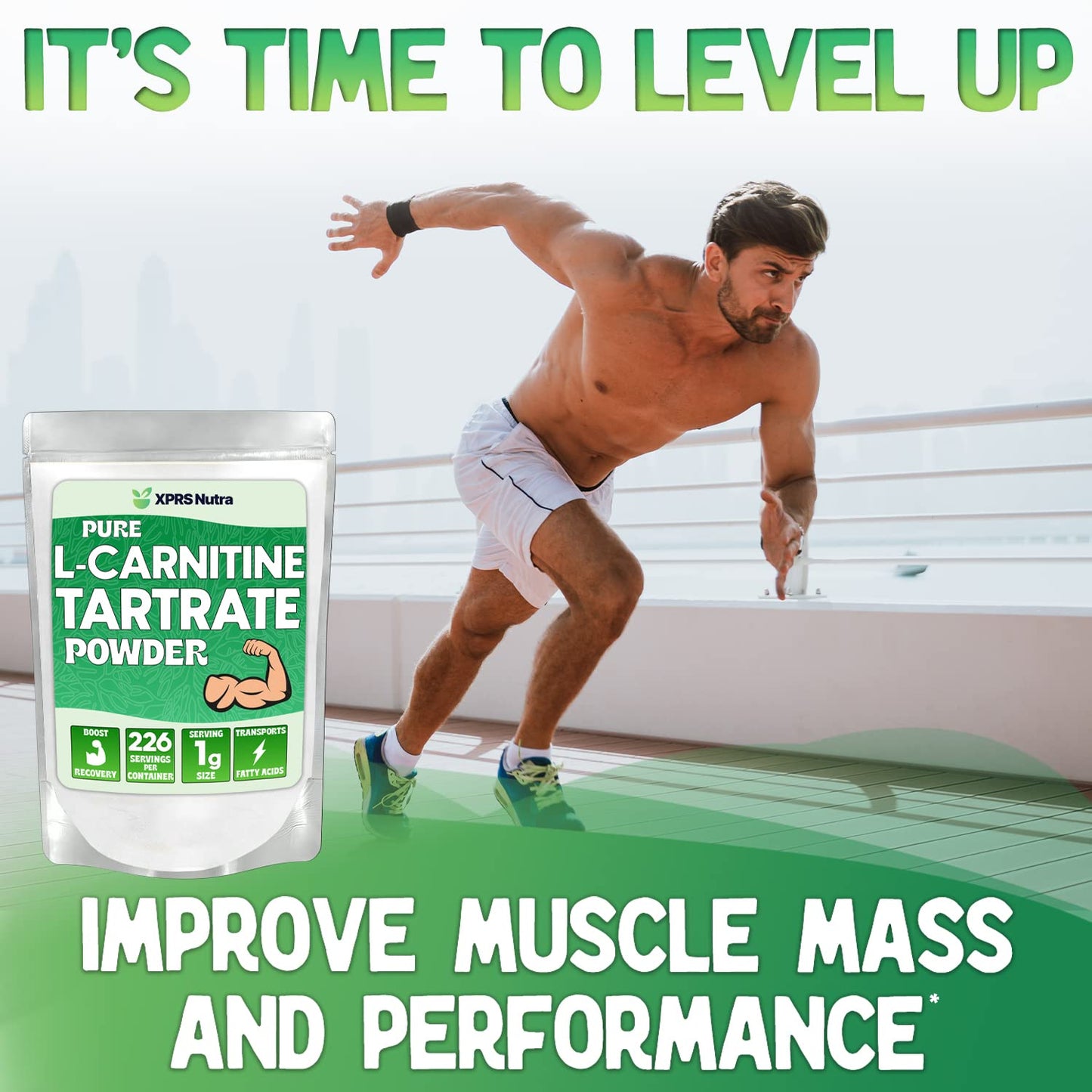 XPRS Nutra L Carnitine L Tartrate Powder - Premium Pure L Carnitine Tartrate - L-Carnitine Powder - Vegan Friendly Bulk L Carnitine Powder - Amino Acid L Carnitine Supplement (16 Ounce)