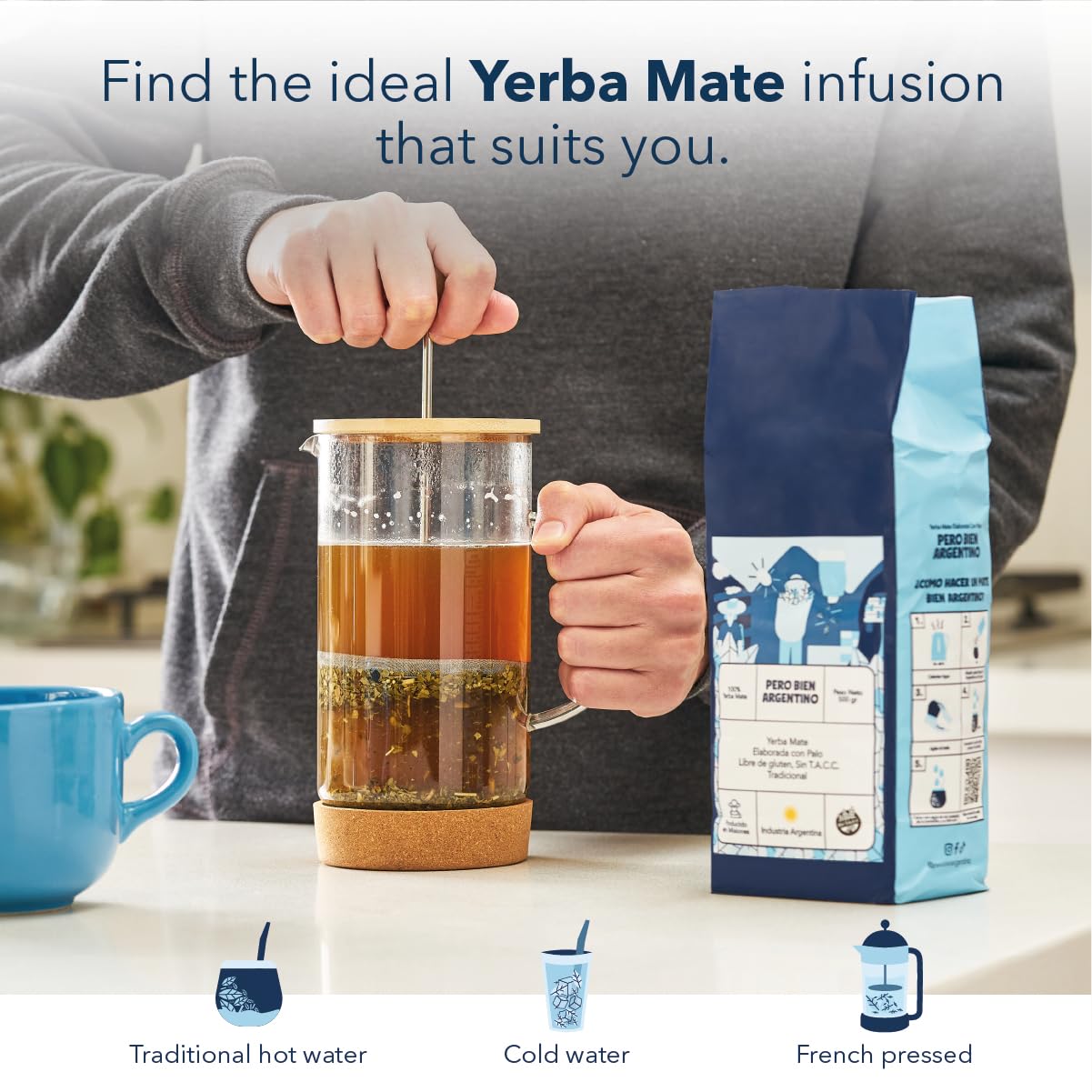 Pero Bien Argentino Yerba Mate Loose Leaf Authentic Yerba Mate With stick Argentine 220 Pound Pack of 2