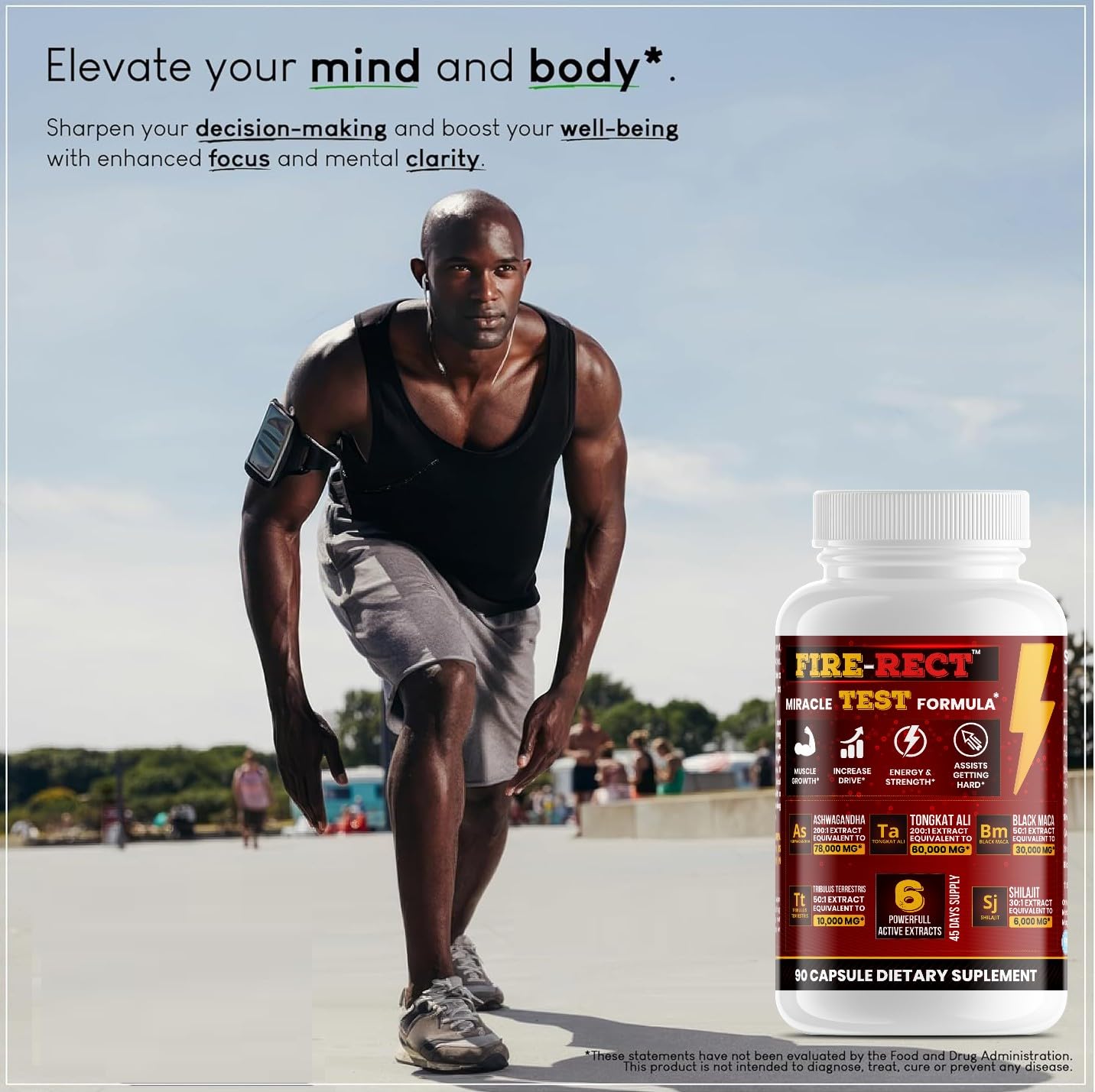 Best Testosterone Supplement for Men - Testosterone Booster for Men including a 6 in 1 Potent Extract Formula with Tongkat Ali, Black Maca, Ashwagandha Tribulus T & Shilajit - Endurance & Muscle Boost