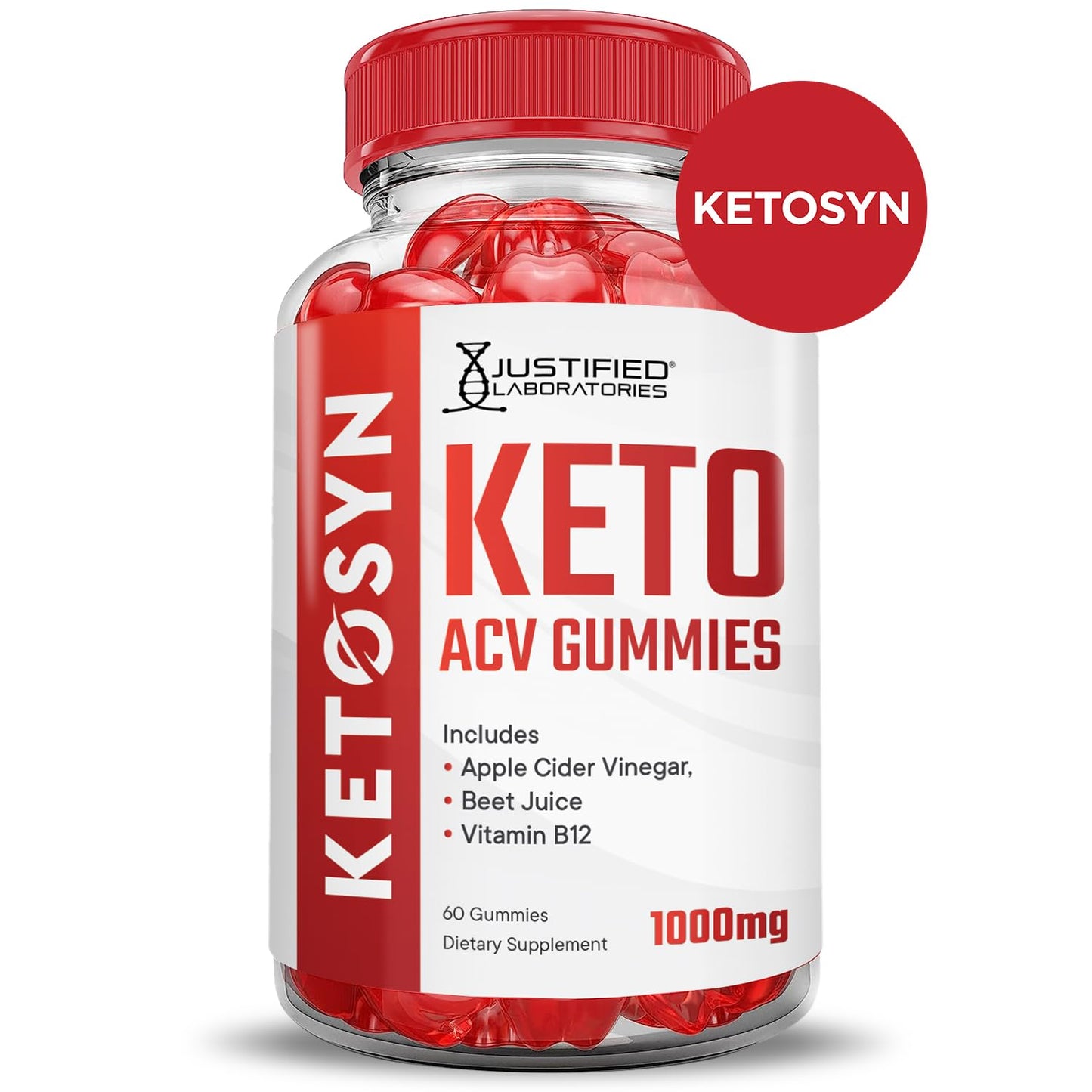 (5 Pack) Ketosyn Keto ACV Gummies Advanced Formula 1000MG Ketosyn Keto Gummies Apple Cider Vinegar Formulated with Pomegranate Beet Juice Powder B12 Vegan Non GMO 300 Gummys