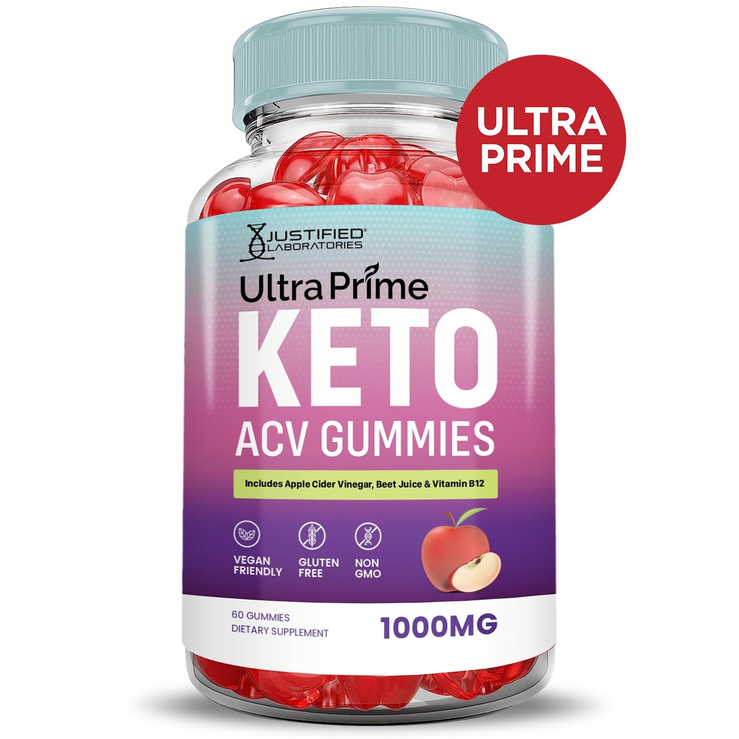 (2 Pack) Ultra Prime Keto ACV Gummies Advanced Formula 1000MG UltraPrime Keto Gummies Apple Cider Vinegar Formulated with Pomegranate Beet Juice Powder B12 Vegan Non GMO 120 Gummys
