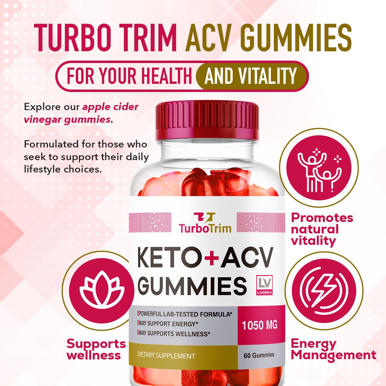 (2 Pack) Turbo Trim Keto ACV Gummies, Turbo Trim, Turbo Trim Gummies, Turbo Trim Keto, Turbo Trim Keto Gummies, TurboTrim Keto ACV Gummies, TurboTrim Pro, Advanced Formula, 120 Gummies for 2 Months