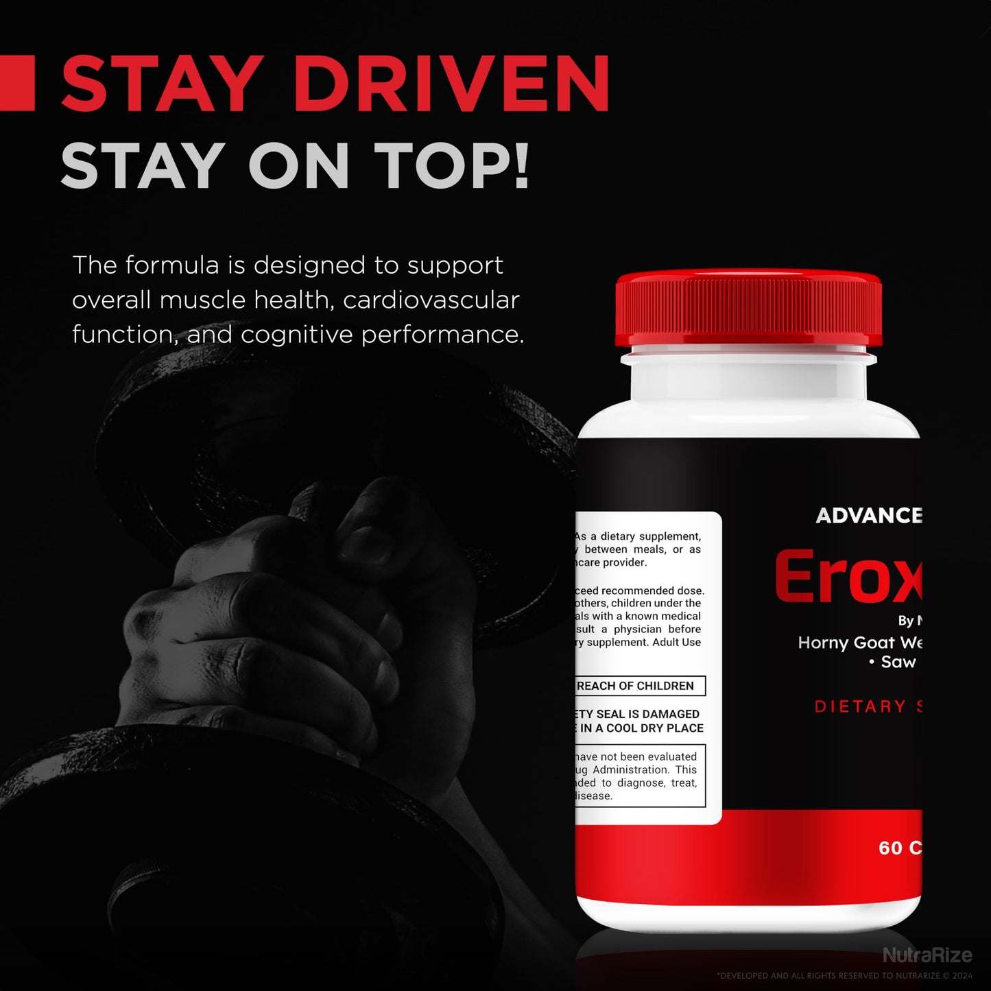 Erox Plus for Men, Official Erox Plus Pills, All Natural Male Formula to Boost Performance, Stamina and Overall Health, Erox+ Pastillas Reviews (60 Capsules)