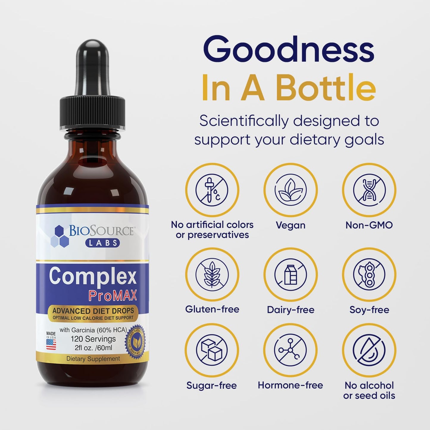 BioSource Labs Complex ProMAX Premium Diet Drops (1 x 2 oz Bottle)