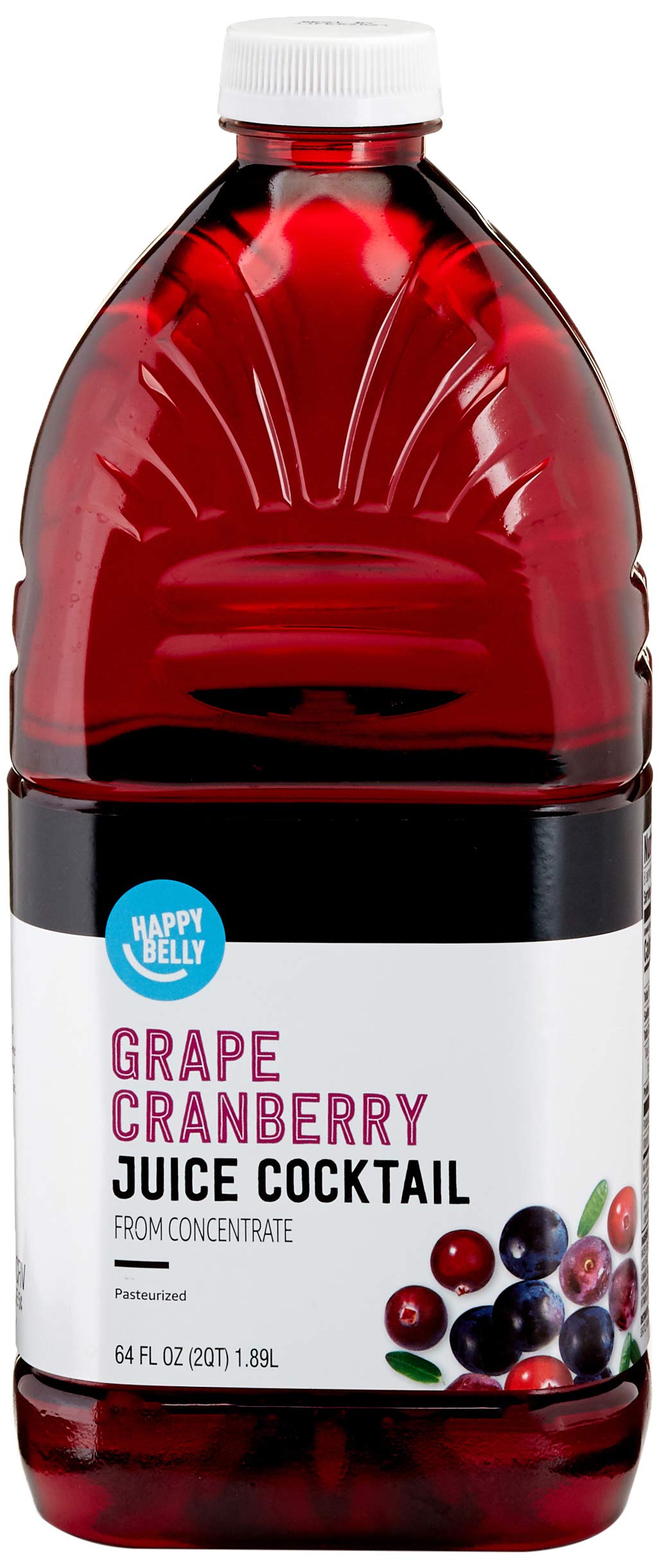 Amazon Brand Happy Belly Grape Cranberry Juice from Concentrate Bottle 64 fl oz Pack of 1