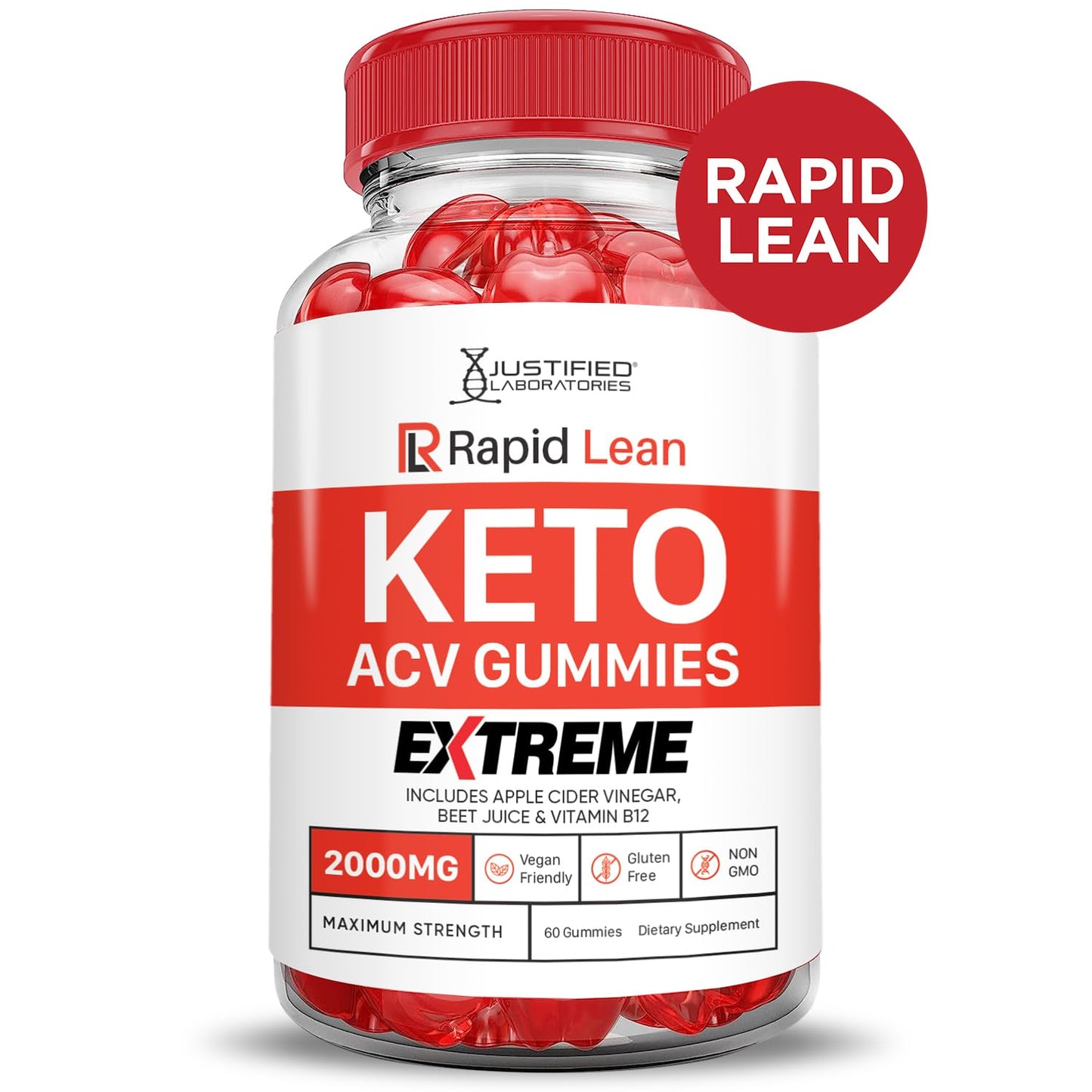 (3 Pack) Rapid Lean Keto ACV Gummies Extreme 2000MG Rapid Lean Keto Gummies Apple Cider Vinegar Formulated with Pomegranate Beet Juice Powder B12 Vegan Non GMO 180 Gummys