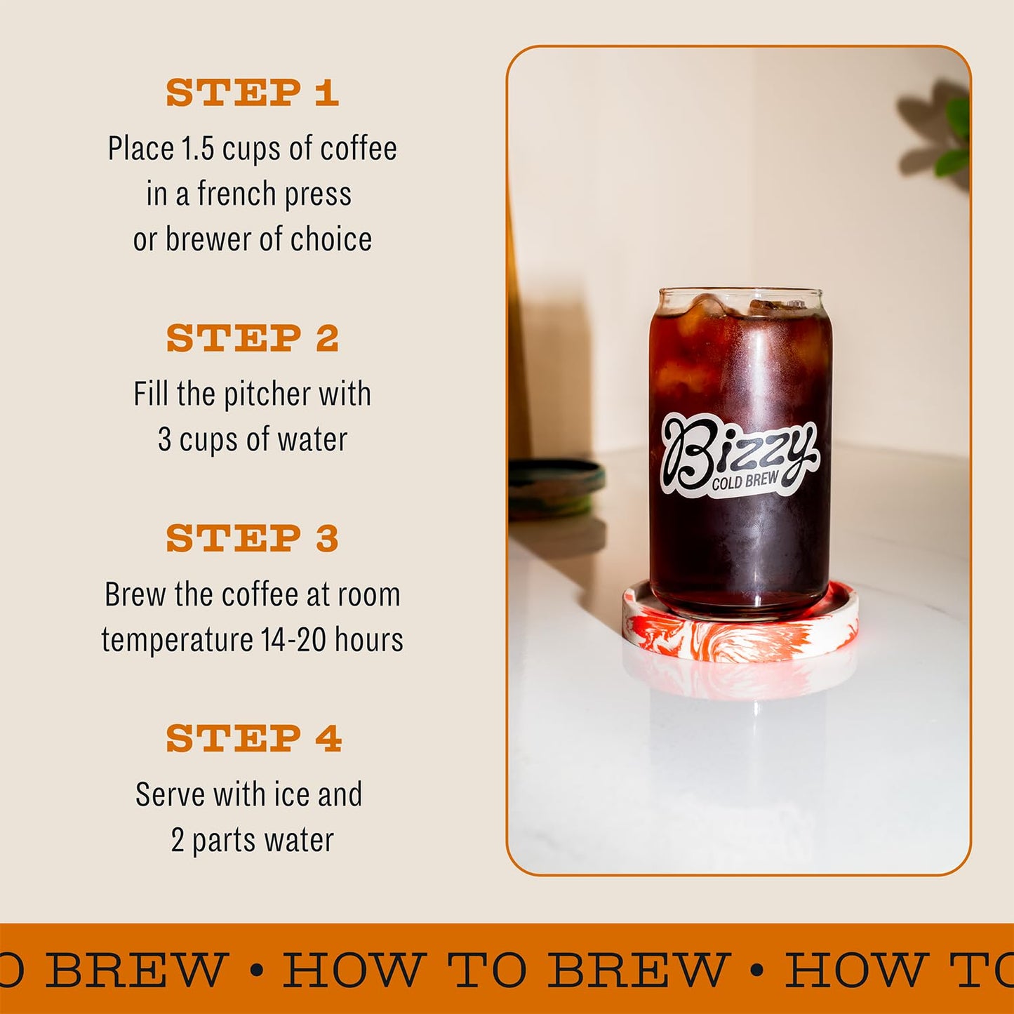 Bizzy Organic Cold Brew Coffee Breakfast Blend Coarse Ground Coffee MediumLight Roast Micro Sifted Specialty Grade 100 Arabica 2 LB