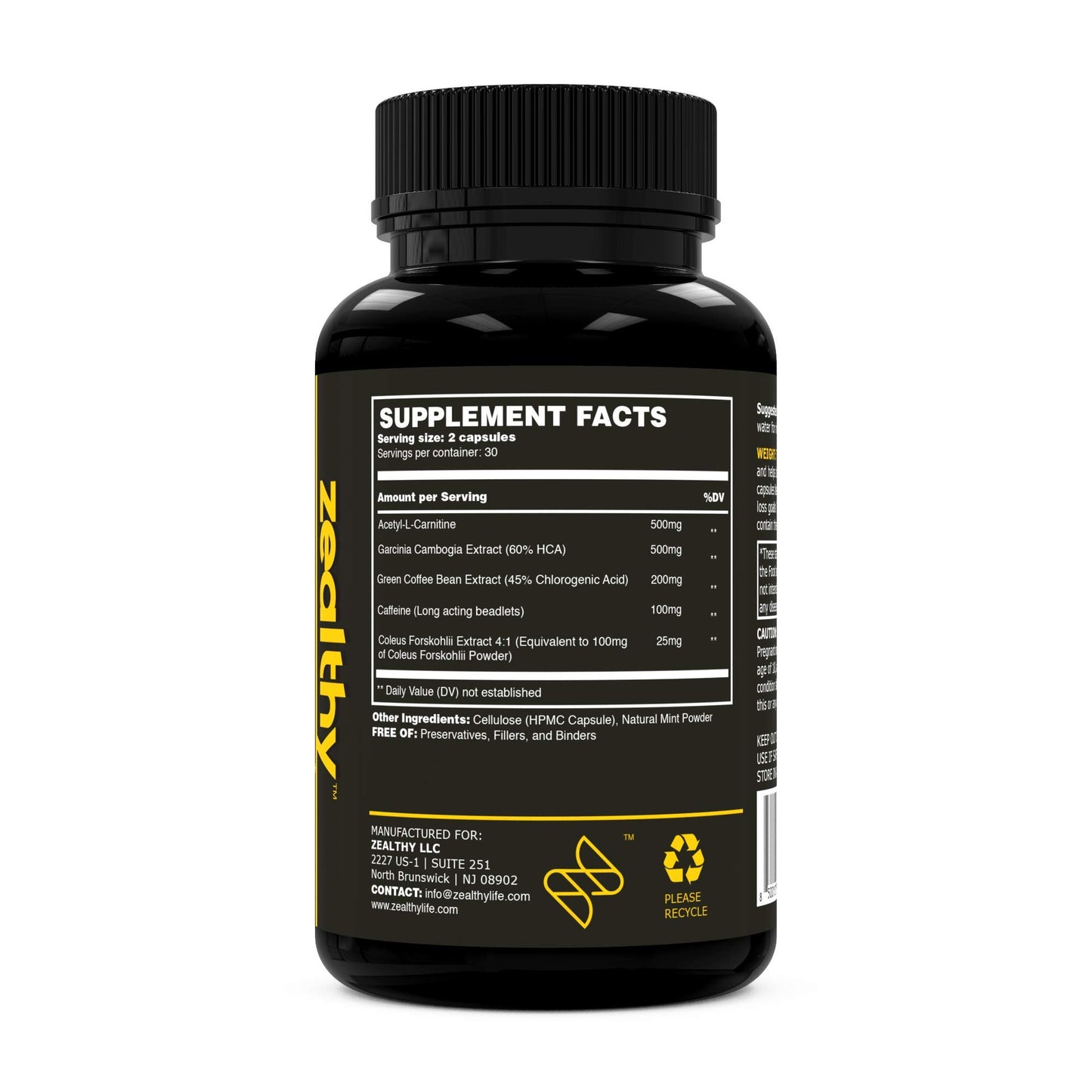 Zealthy Life- Natural Supplement for Optimal Wellness. Metabolism Support with Green Tea Extract & Thermogenic Properties. Promotes Healthy Lifestyle (60 Caps)
