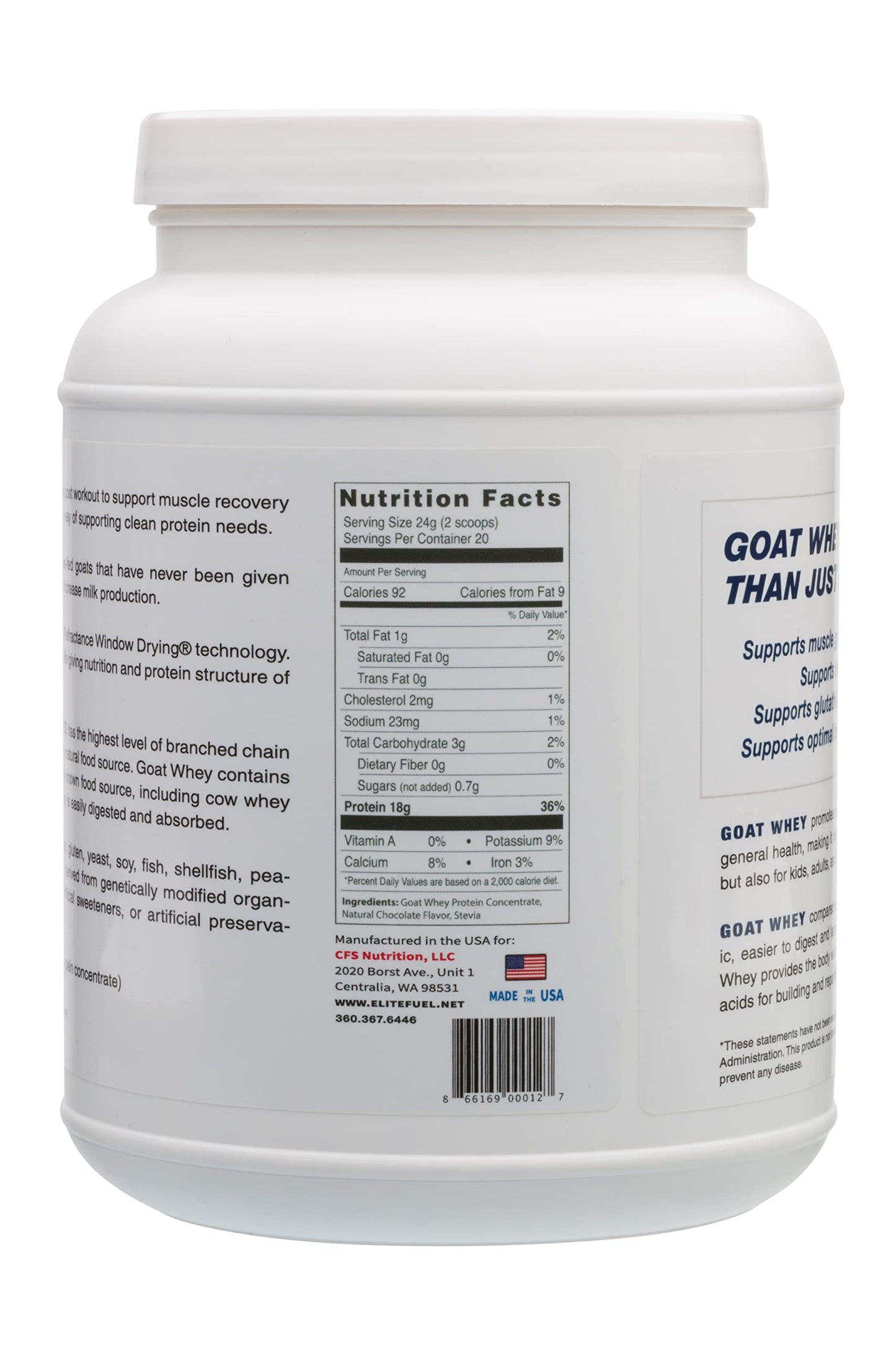CFS Nutrition Goat Whey Protein | Grass-Fed | Natural Chocolate