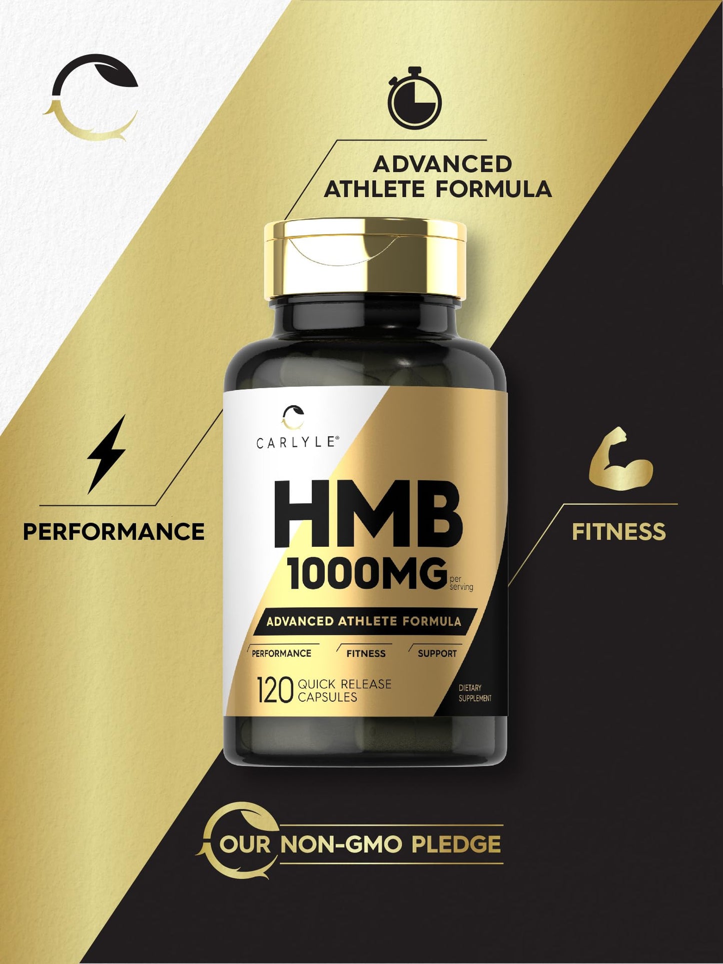 Carlyle HMB Supplement for Men & Women | 1000 mg | 120 Capsules | Advanced Athlete Formula | Non-GMO and Gluten Free