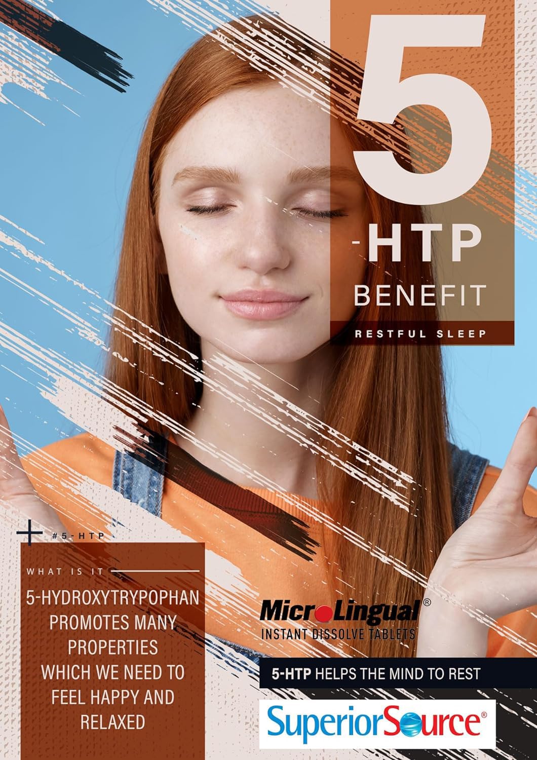 Superior Source 5-HTP 50 mg - Natural Supplement Aids Restful Sleep & Neurotransmitter Functions - Brain Health & Function Support - 5-Hydroxytryptophan Supplement - 60 Instant Dissolve Tablets