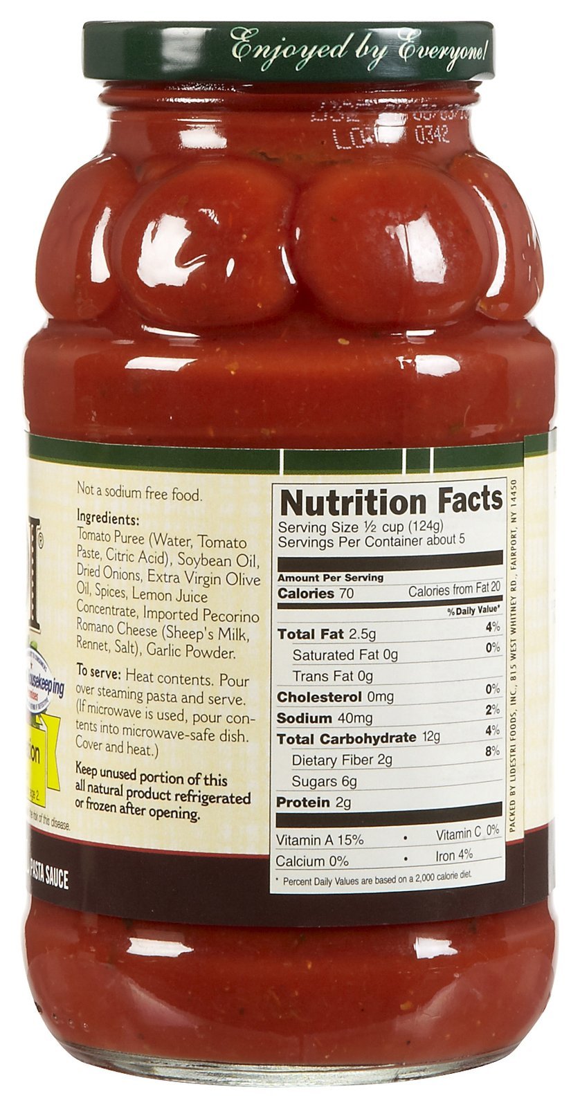 Francesco Rinaldi Traditional Pasta Sauce No Salt Added146 Pound Pack of 3