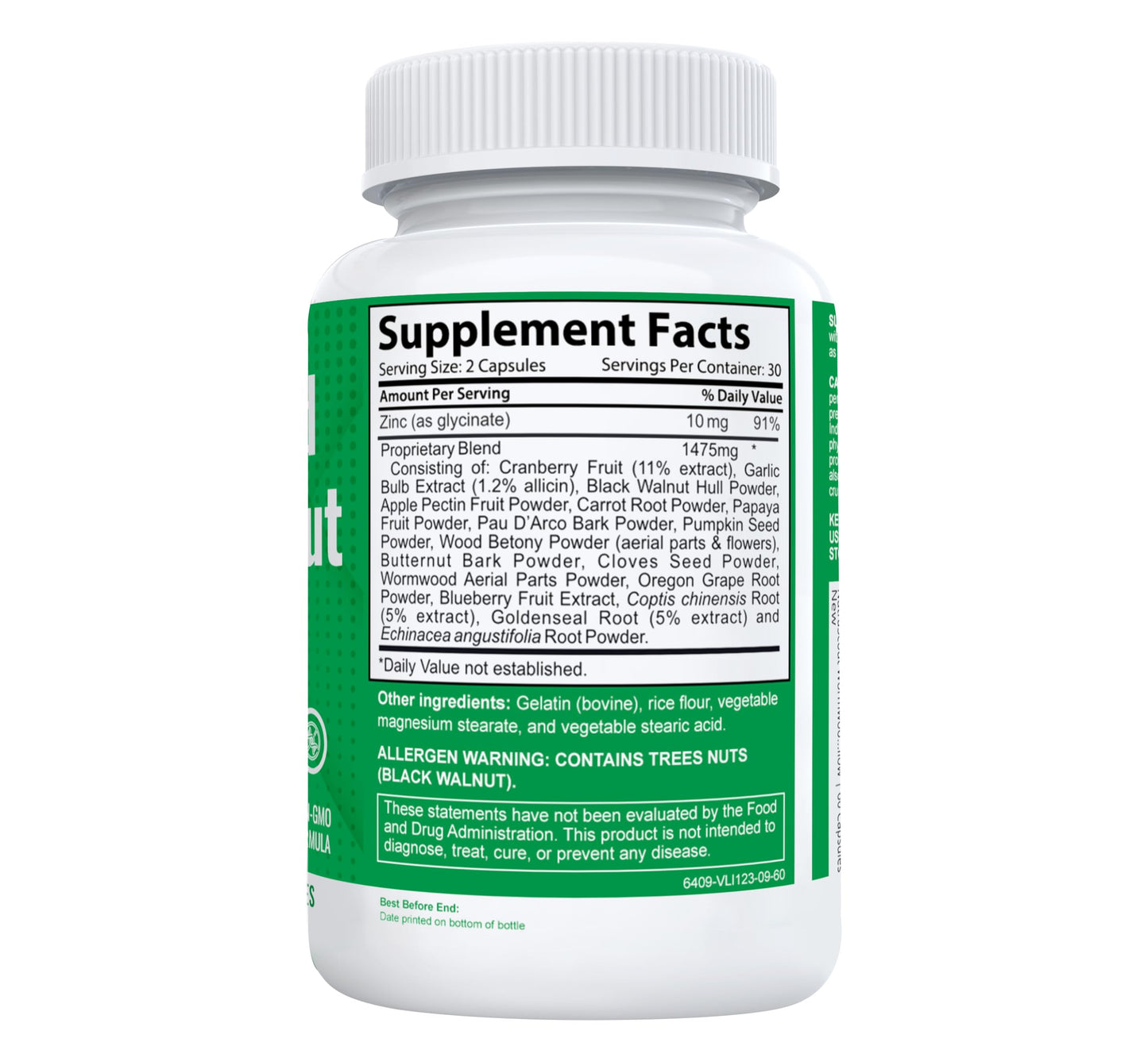 NutraScout Wormwood, Black Walnut & Clove Complex | Whole Body Detox Cleanse | Lab Tested, USA Made, Non-GMO, Easy to Swallow | 60 Capsules
