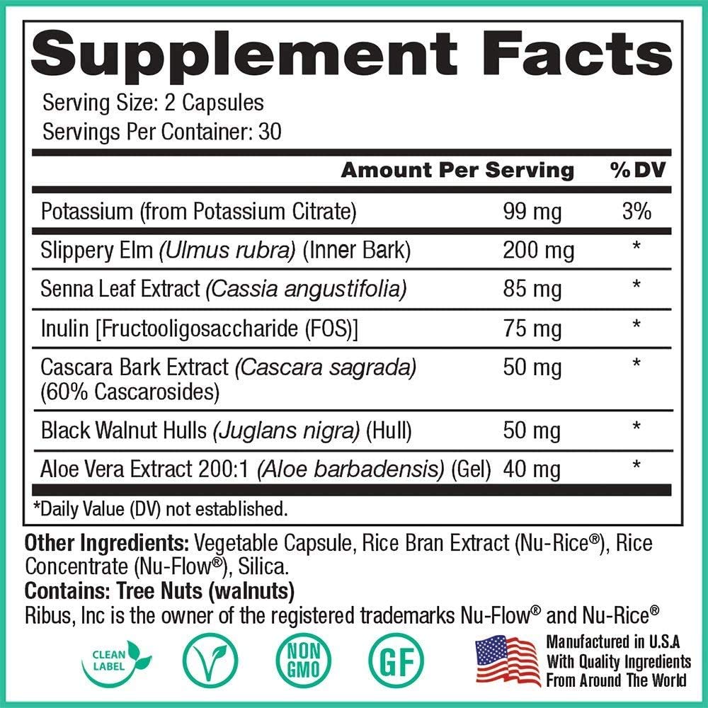 Peak Pure & Natural Colon Support - Colon Cleanse and Detox Supplement for Digestive Health - Gut Health Support with Inulin and Senna Leaf Extracts - with Fiber, Prebiotics, and Probiotics - 2 Pack