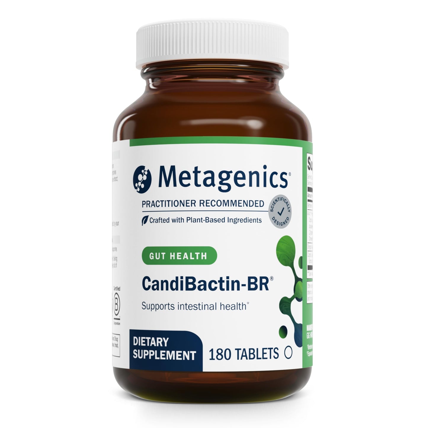 Metagenics CandiBactin-BR - Concentrated Berberine for Intestinal Support* - with Berberine, Oregon Grape & Coptis Root Extract - Gut Health Supplements* - Gluten-Free - Vegetarian - 180 Tablets