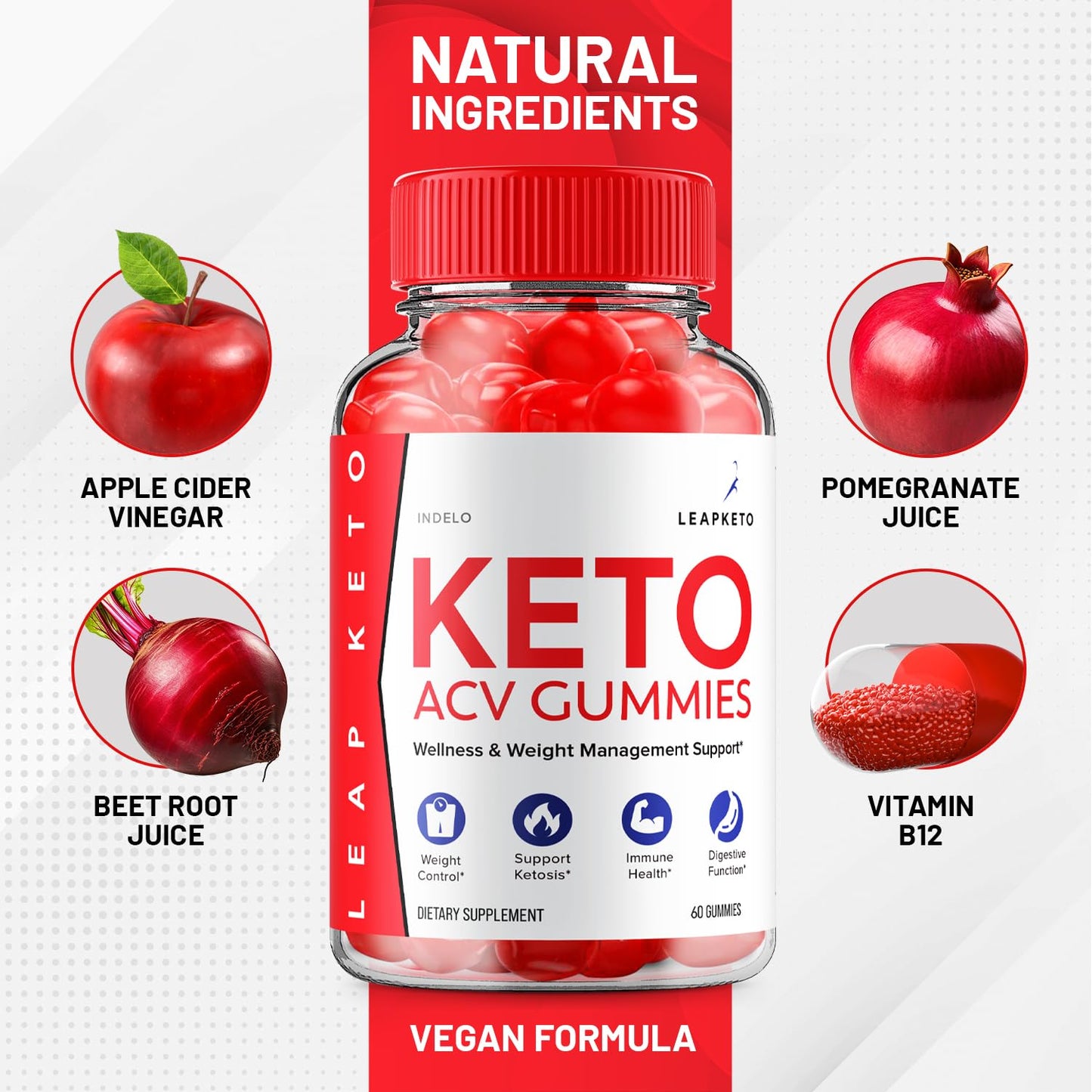 (2 Pack) Leap Keto ACV Gummies - Advanced Formula Leap Keto Plus Weight Management ACV Gummies Apple Cider Vinegar Keto Leap ACV Gummies Dietary Supplement Reviews Men Women (120 Gummies)