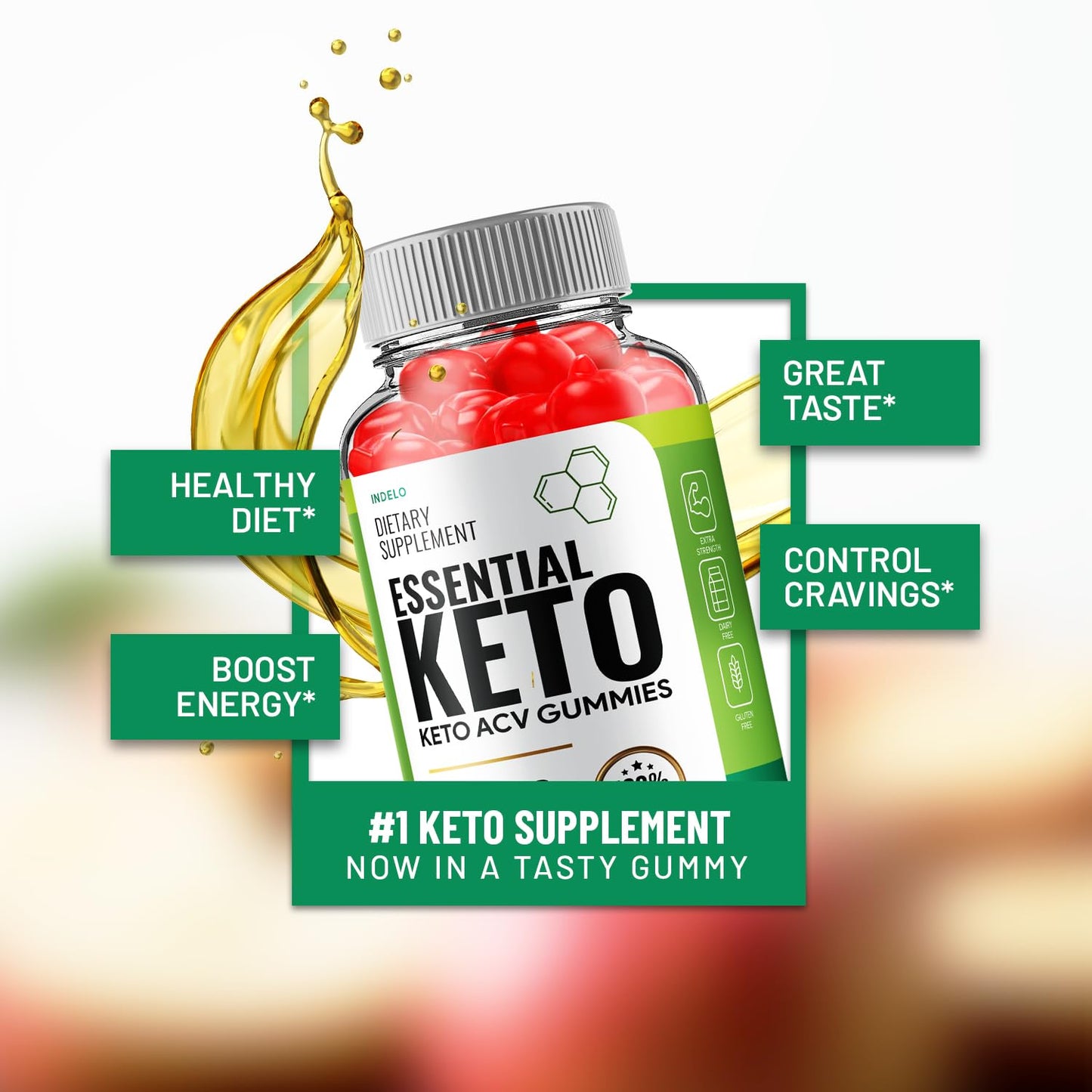 (3 Pack) Essential Keto ACV Gummies - Advanced Formula Essential Keto + ACV Weight Management Gummies Apple Cider Vinegar Keto Essential Dietary Supplement Reviews Vitamin B12 B6 (180 Gummies)