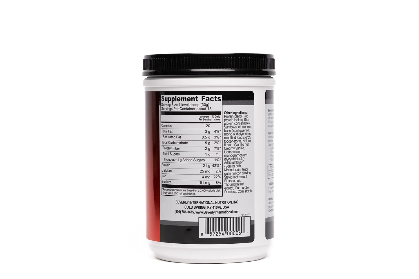 Beverly International PBP, Plant Based Protein. Vegan, Gluten, Dairy, Soy-Free. Great Vanilla Taste, Smooth, Easy to Digest, 21g Protein per Serving, (15 Servings) 1lb. Complete Amino Acid Profile.