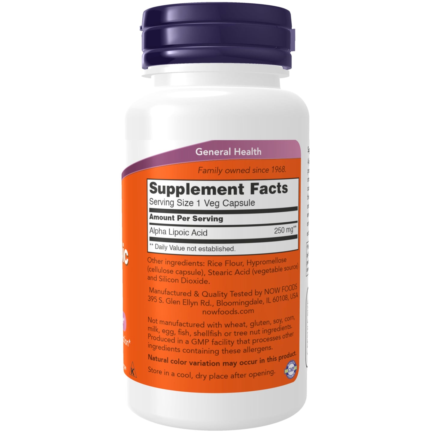 NOW Foods Supplements, Alpha Lipoic Acid 250 mg, Supports Glutathione Production*, Free Radical Scavenger*, 60 Veg Capsules