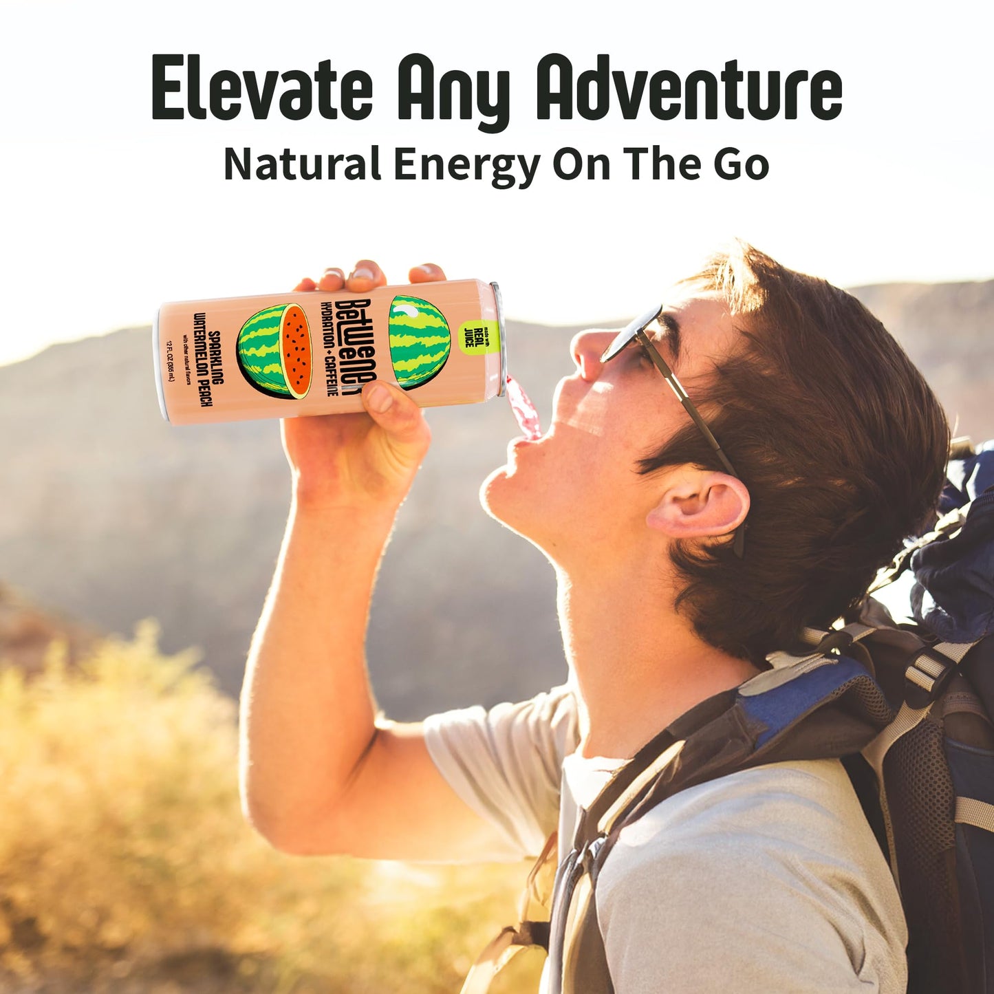 Betweener Sparkling Energy Sparkling Water wReal Juice 100mg Caffeine Light Refreshing LTheanine for Focus Vitamins BC Low Sugar 45 Cals Variety Pack 12 Pack