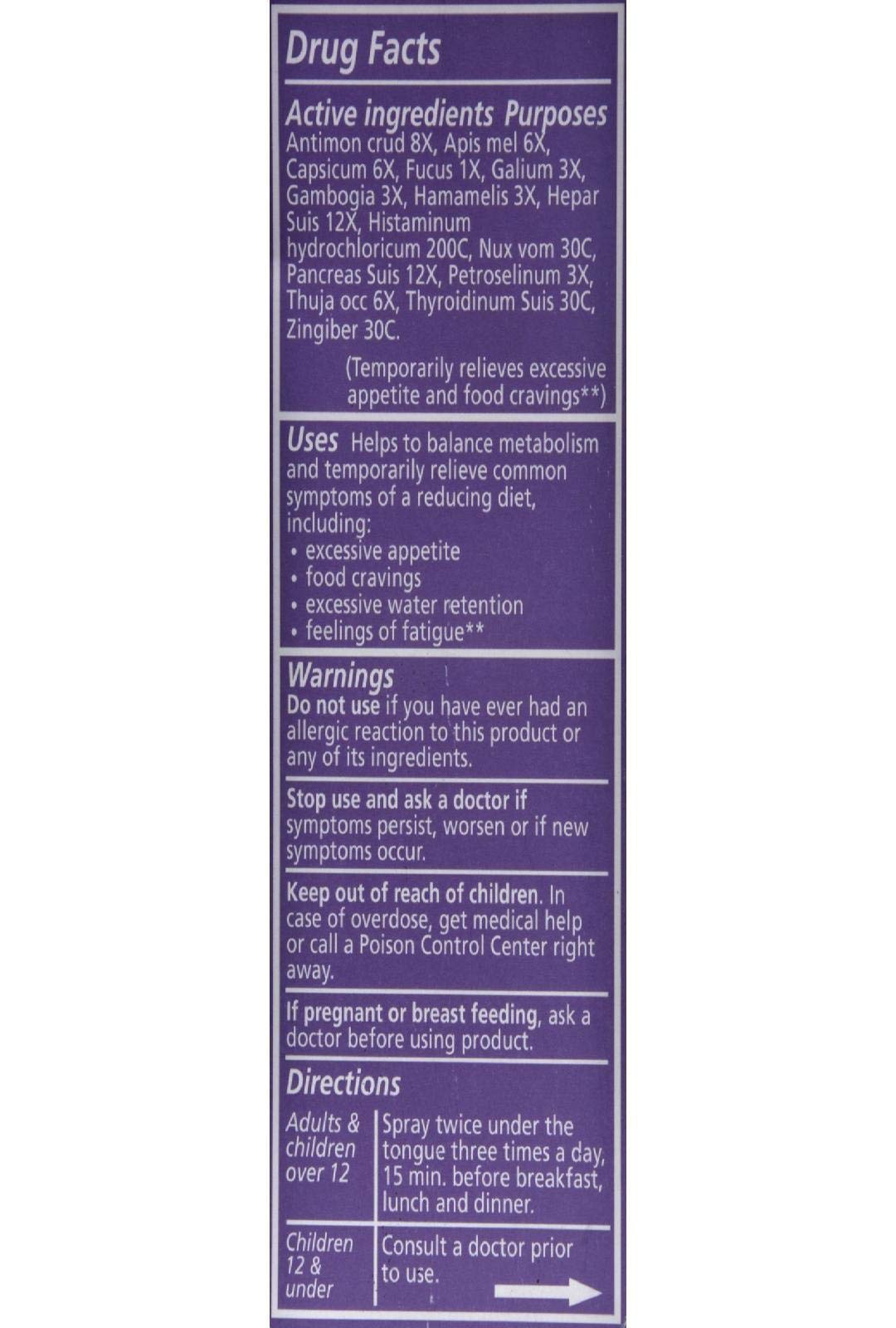 Liddell Homeopathic Weight Loss Formula, X-Large, 1 Fluid Ounce