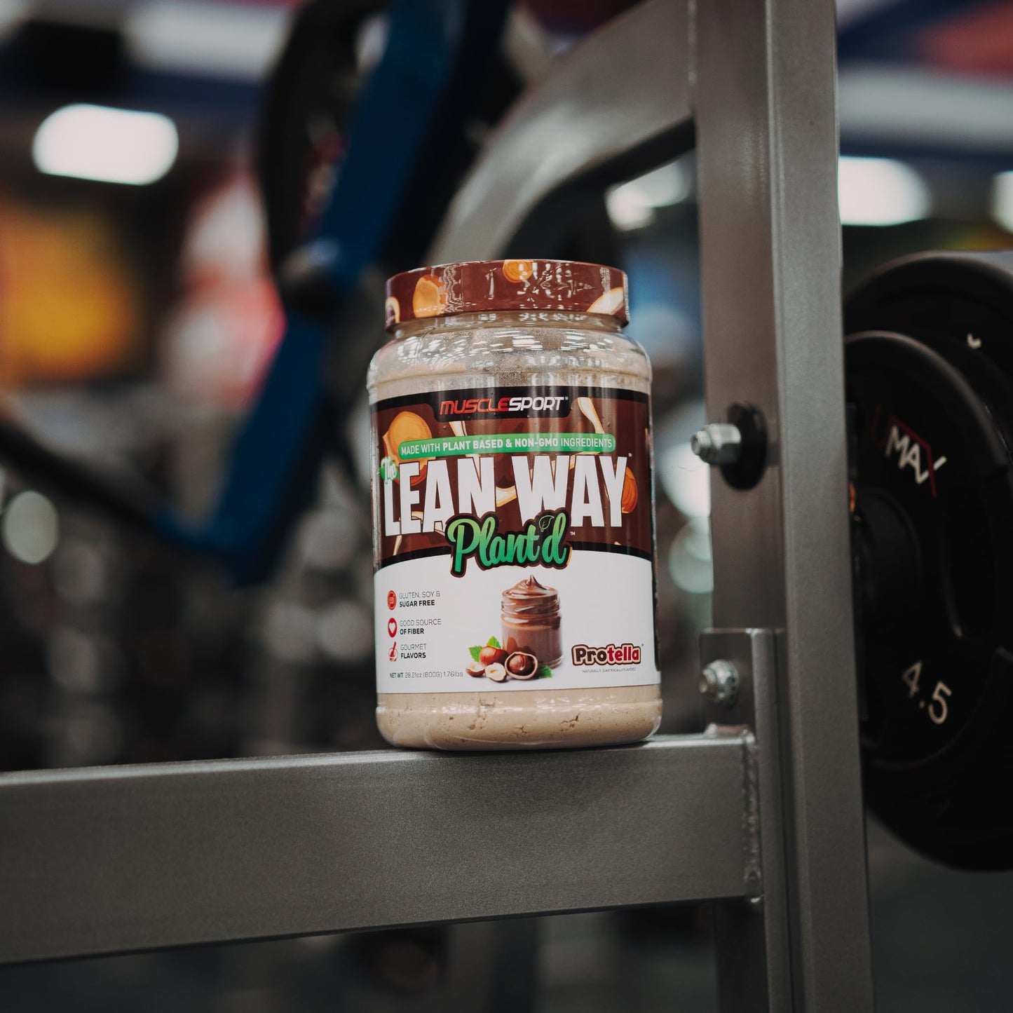 Musclesport Lean Way Plant Protein - Pea Protein and Brown Rice Protein Blend, with Added CLA, MCT and L-Carnitine - 20 Servings (Protella)