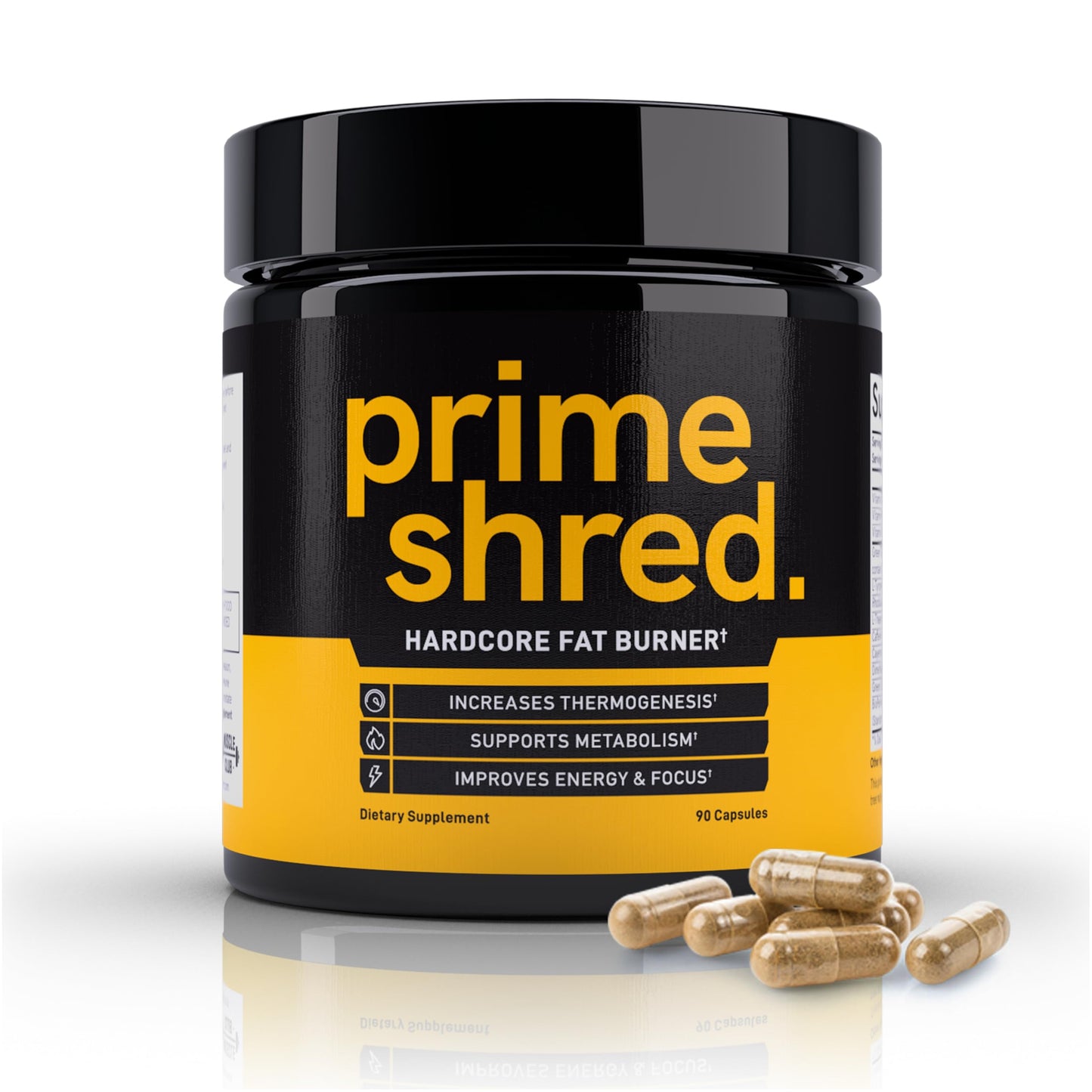PrimeShred: Fat Burner for Men, Natural Appetite Suppressant, Thermogenic Workout Metabolism Booster & Energy Supplement, Weight Management w/Green Tea, Caffeine L-Carnitine, Vegan & Soy-Free, 90 Caps
